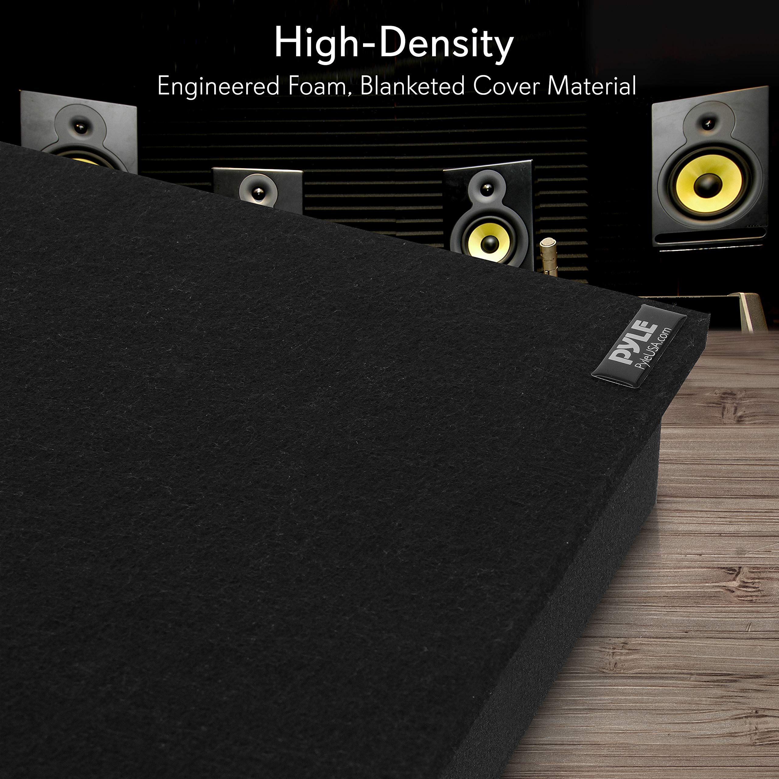 Pyle Sound Dampening Speaker Riser Foam - Audio Acoustic Noise Isolation Platform Pads Recoil Stabilizer w/ Rubber Base Pad For