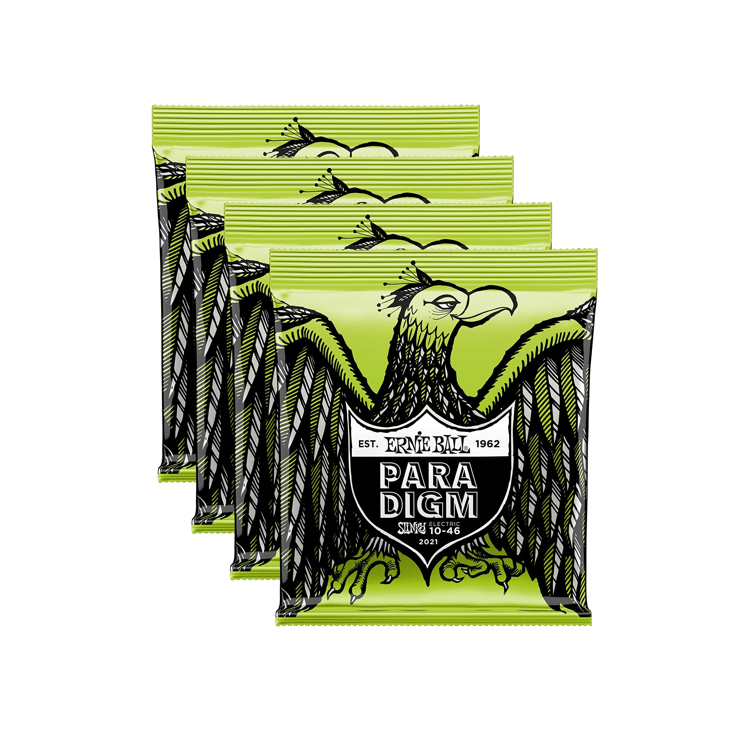4 Pack Ernie Ball 2021 Paradigm Regular Slinky Electric Guitar Strings .010-.046