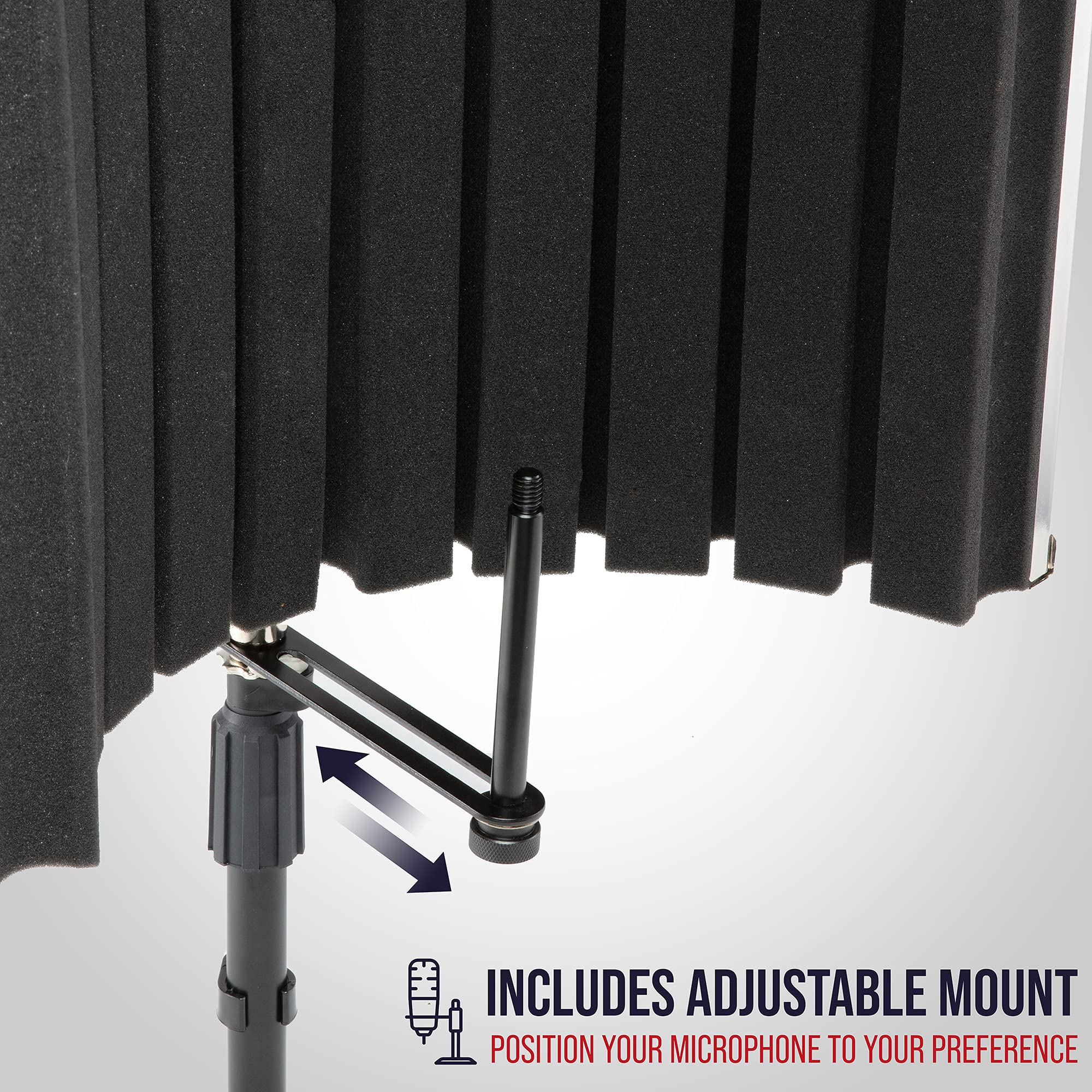 LyxPro VRI-30 Sound Absorbing and Vocal Booth Recording Microphone Isolation Shield Panel for Home Office and Studio Portable &