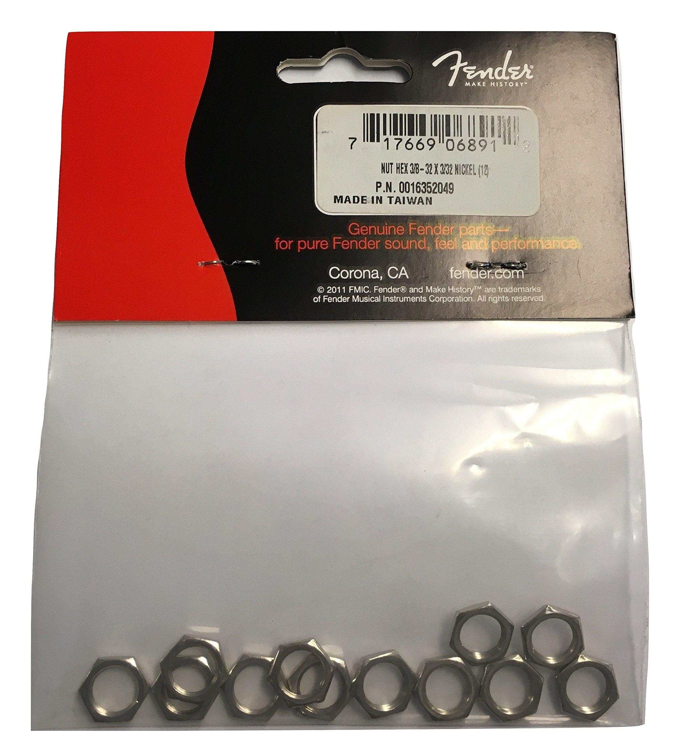 Fender Replacement Nut HEX 3/8-32x3/32 TK NI