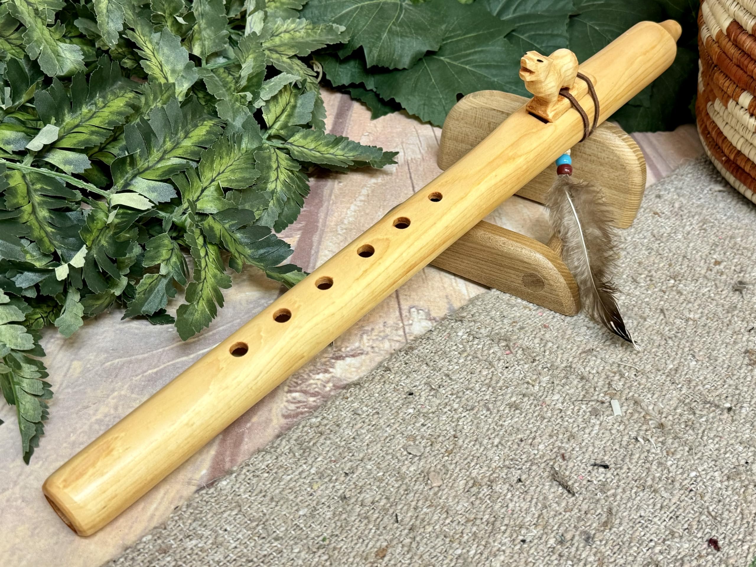 Native American Flute Pack -Natural Wolf & Bag
