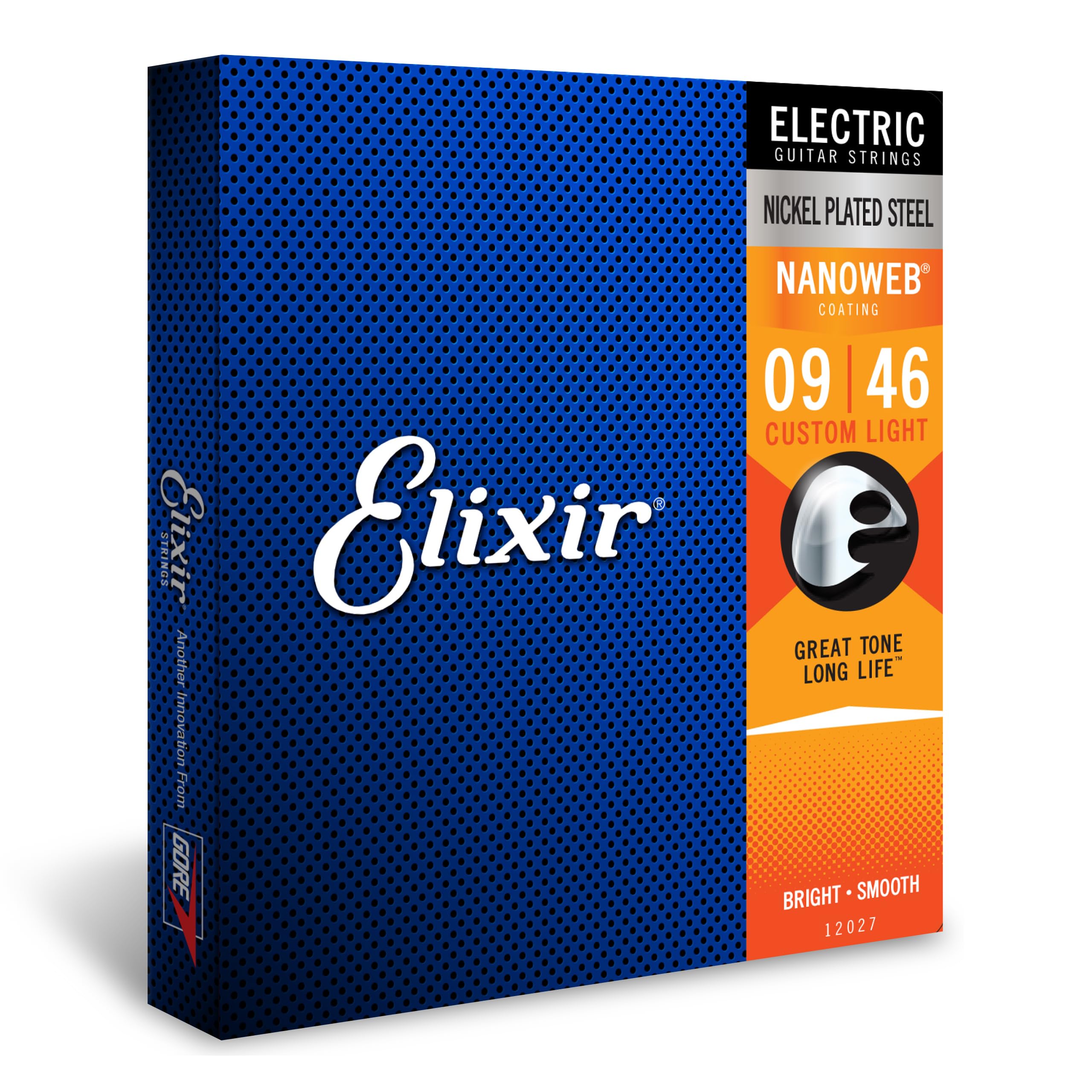 Elixir Strings - Nickel Plated Steel Electric Guitar Strings With Nanoweb Coating - Elixir Electric Guitar Strings - Custom Ligh