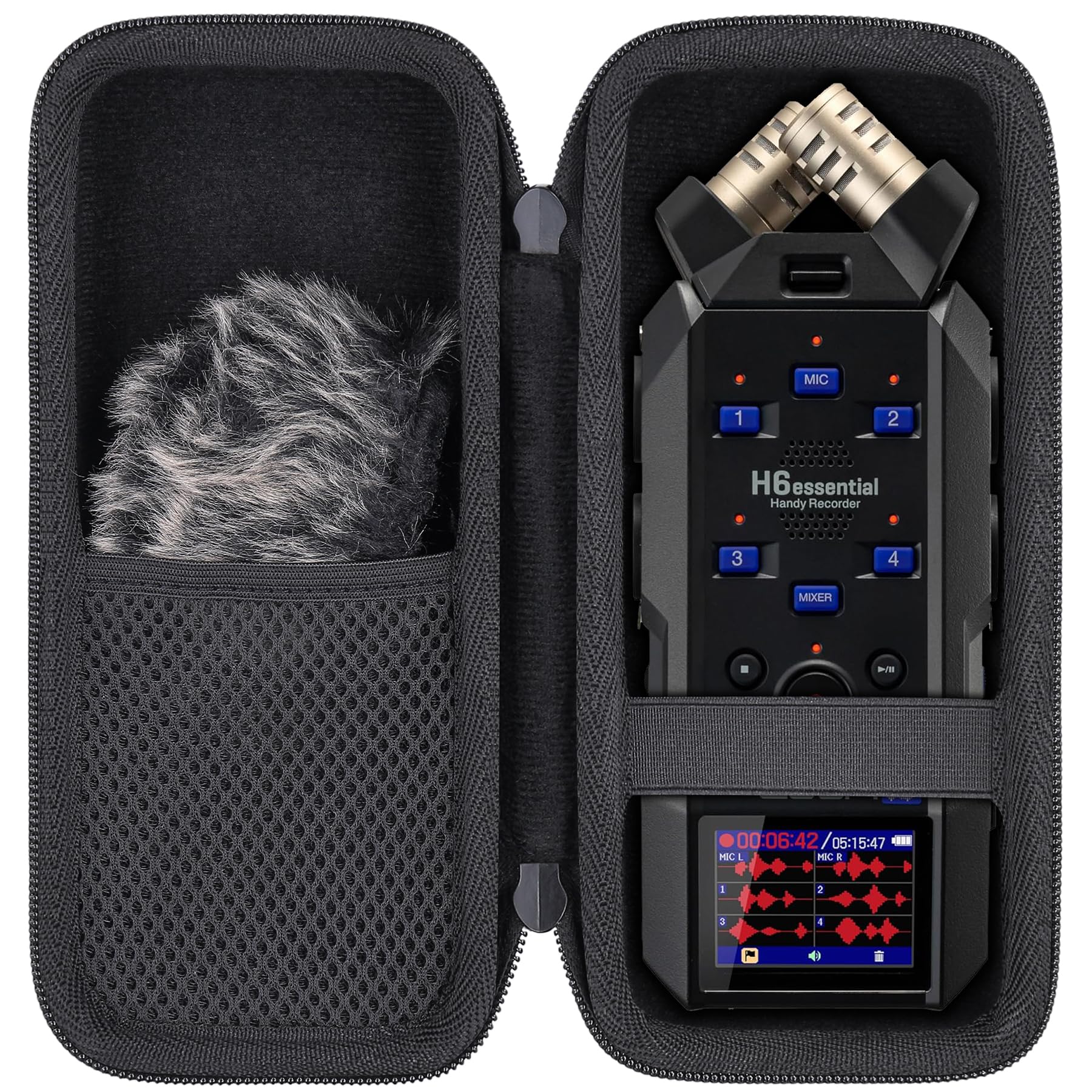 Aenllosi for Zoom H6studio/H5studio/H6essential 6-Track Stereo Handy Recorder Hard Travel Case (Case Only)