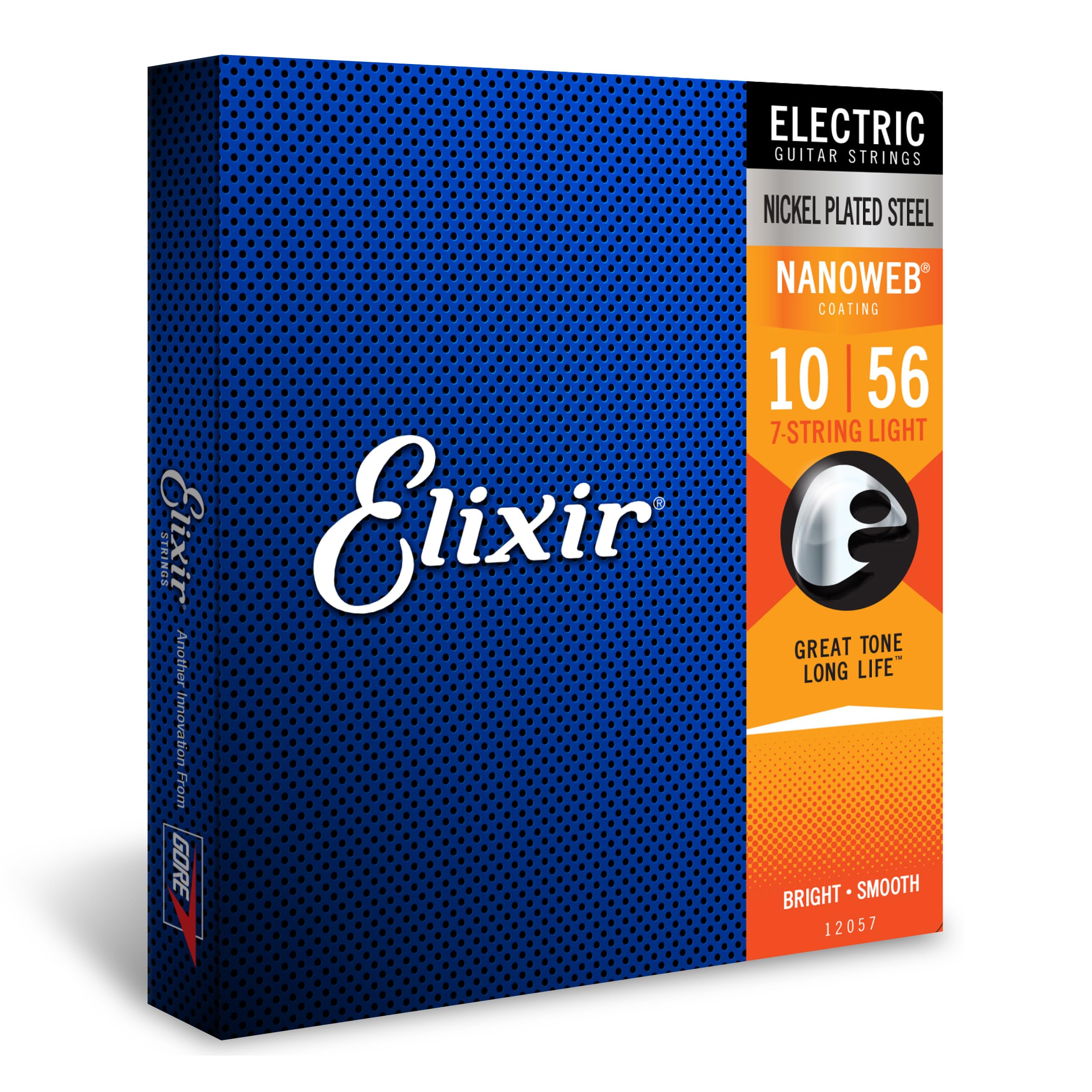 Elixir Strings - Nickel Plated Steel Electric Guitar Strings With Nanoweb Coating - Elixir Electric Guitar Strings - 7-String Li