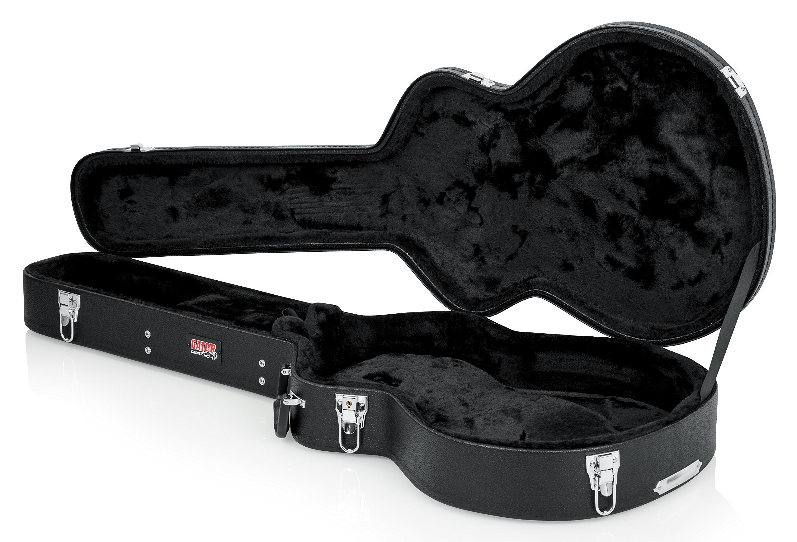 Gator Cases Hard-Shell Wood Case for Semi-Hollow Guitars; Fits Gibson 335 (GWE-335),Black