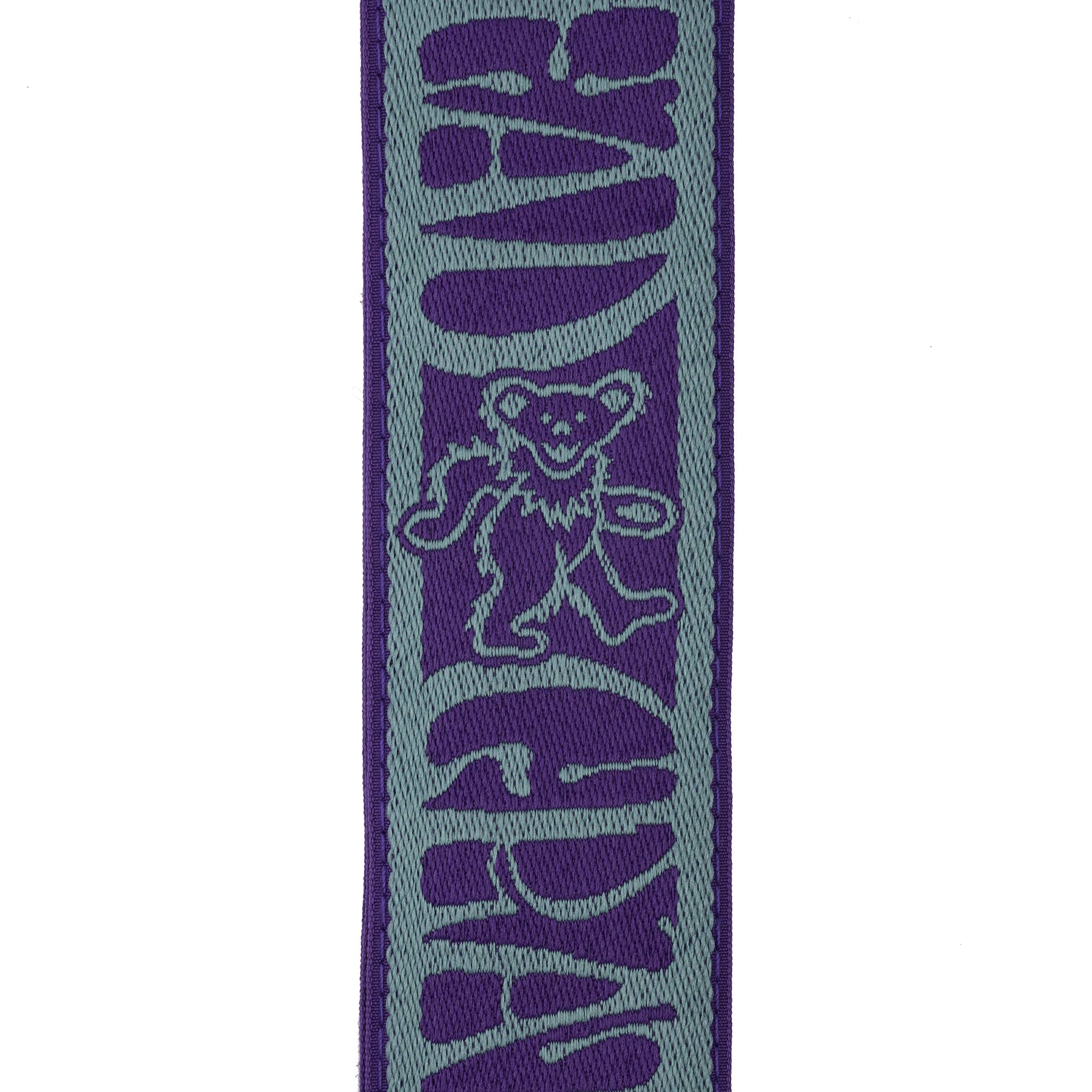 D'Addario Grateful Dead Woven Guitar Strap Dancing Bears, Teal/Purple (50GD03)