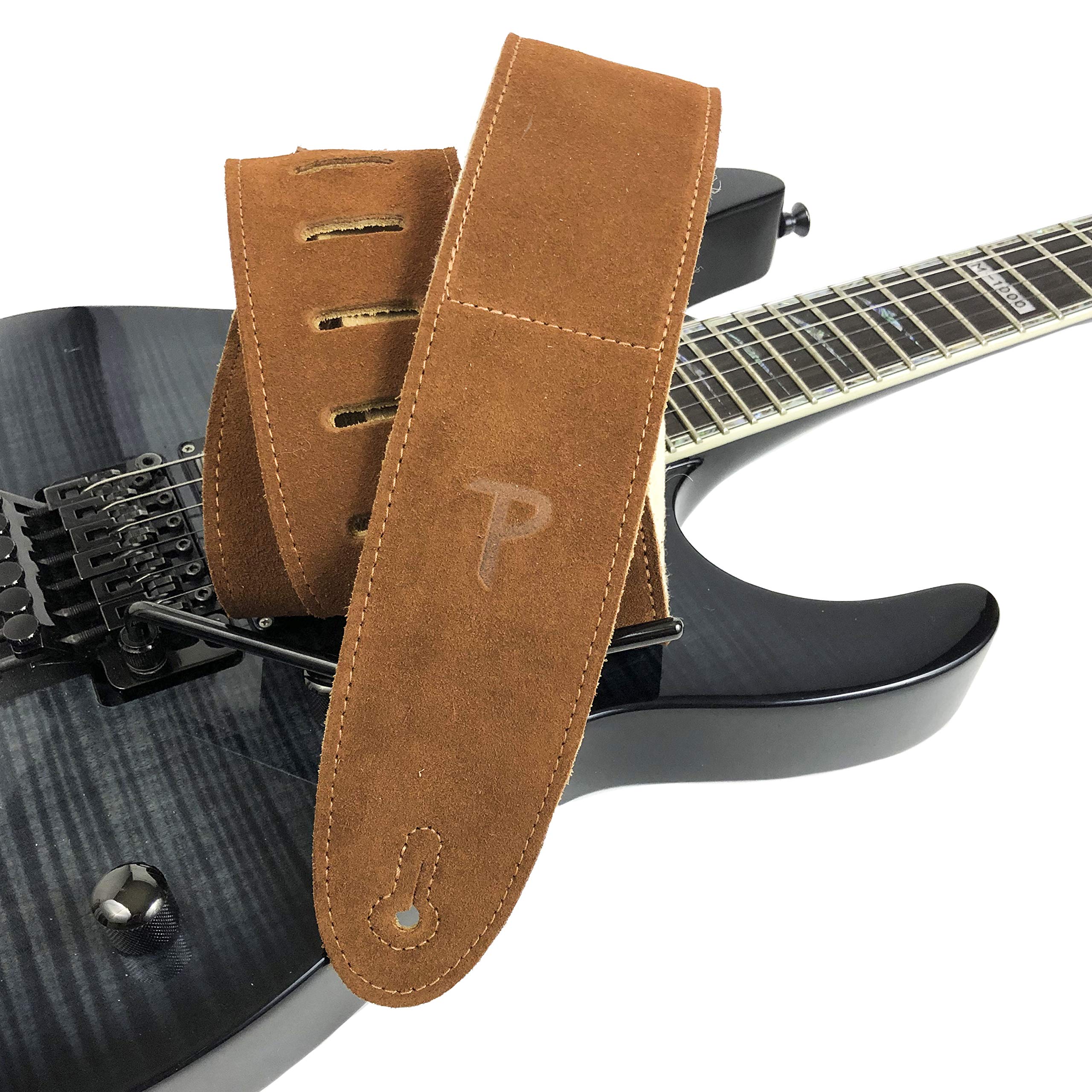 Perri's Leathers, Suede Guitar Strap, Sheepskin Pad, Anti-Slip, Classic, Suitable for Each Level, Standard Size, 41'' to 56'' In