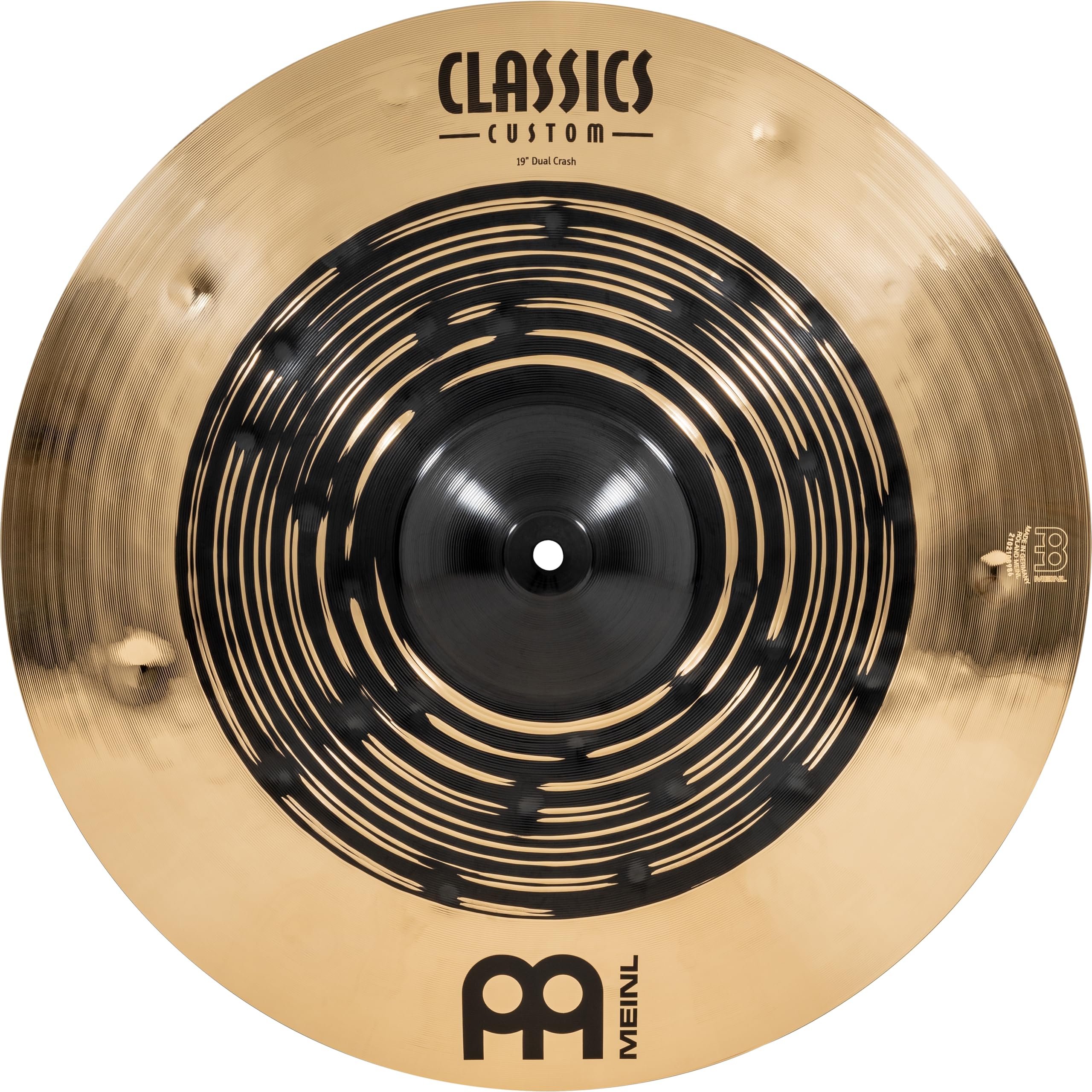 Classics Custom Dual 19 Crash Cymbal for Drum Set, Dark/Brilliant - MADE IN GERMANY - B12 Bronze, 2-YEAR WARRANTY