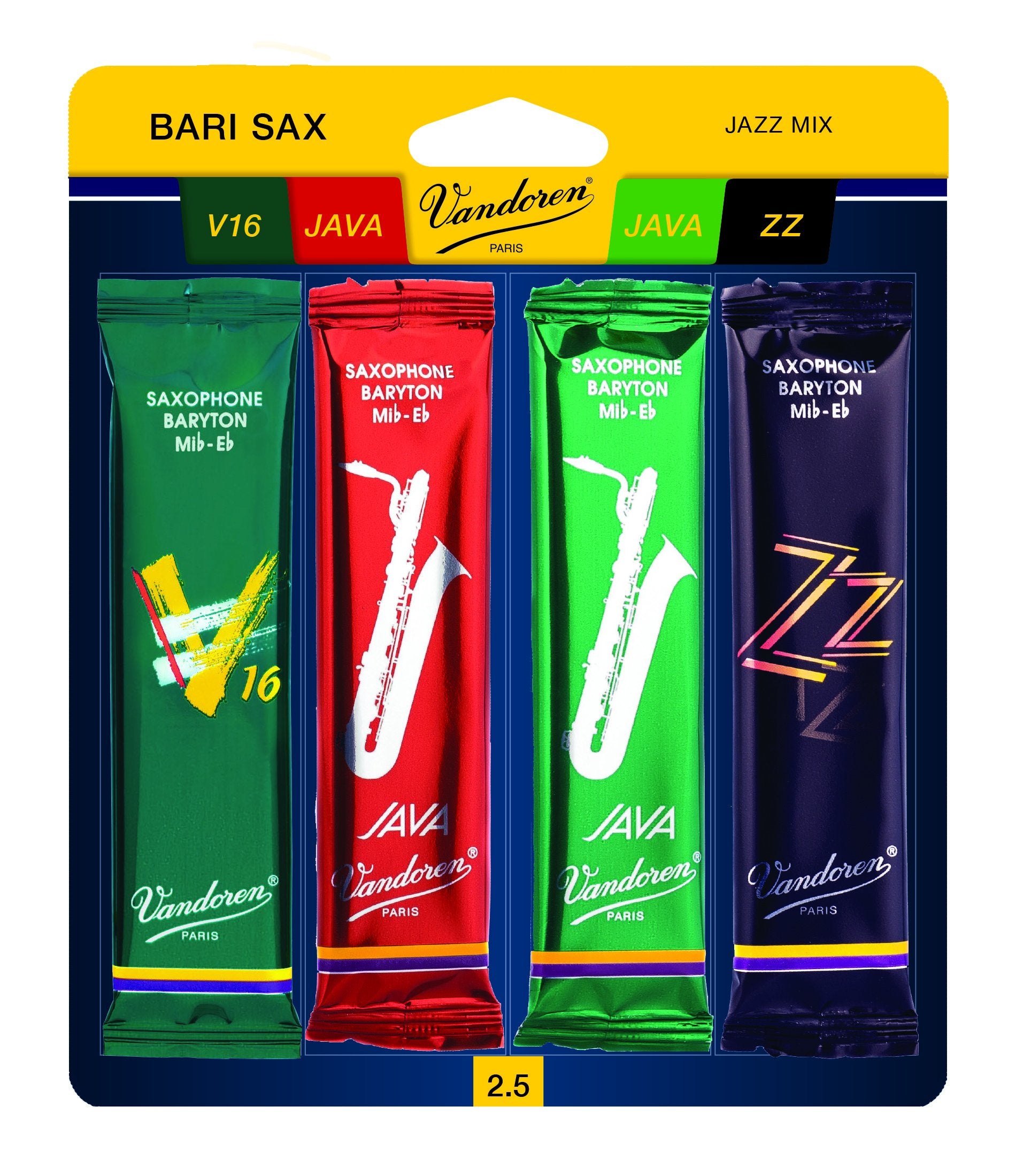 Vandoren SRMIXB25 Jazz Mix Card; Bari Sax Strength 2.5