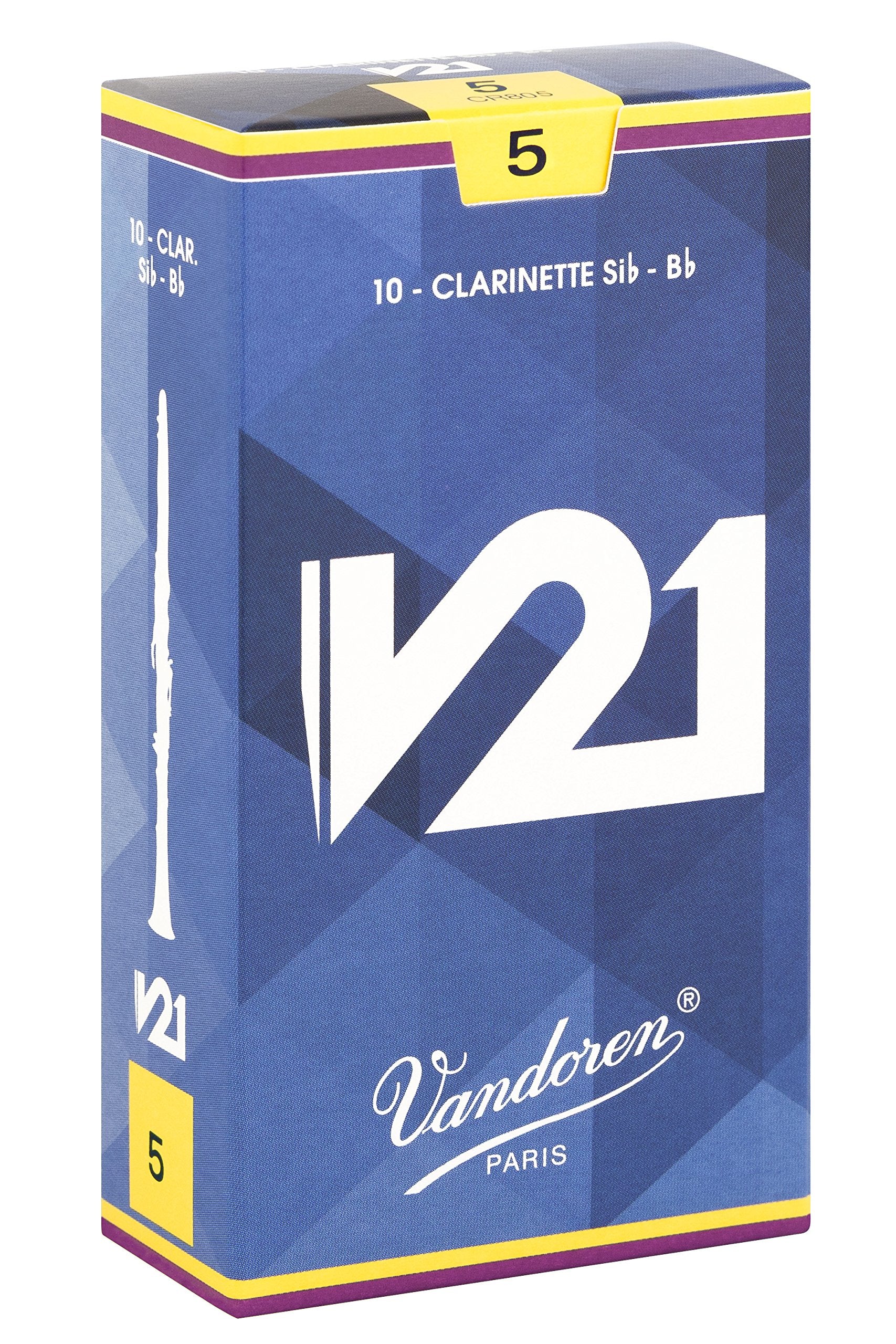 Vandoren CR805 Bb Clarinet V21 Reeds Strength 5; Box of 10