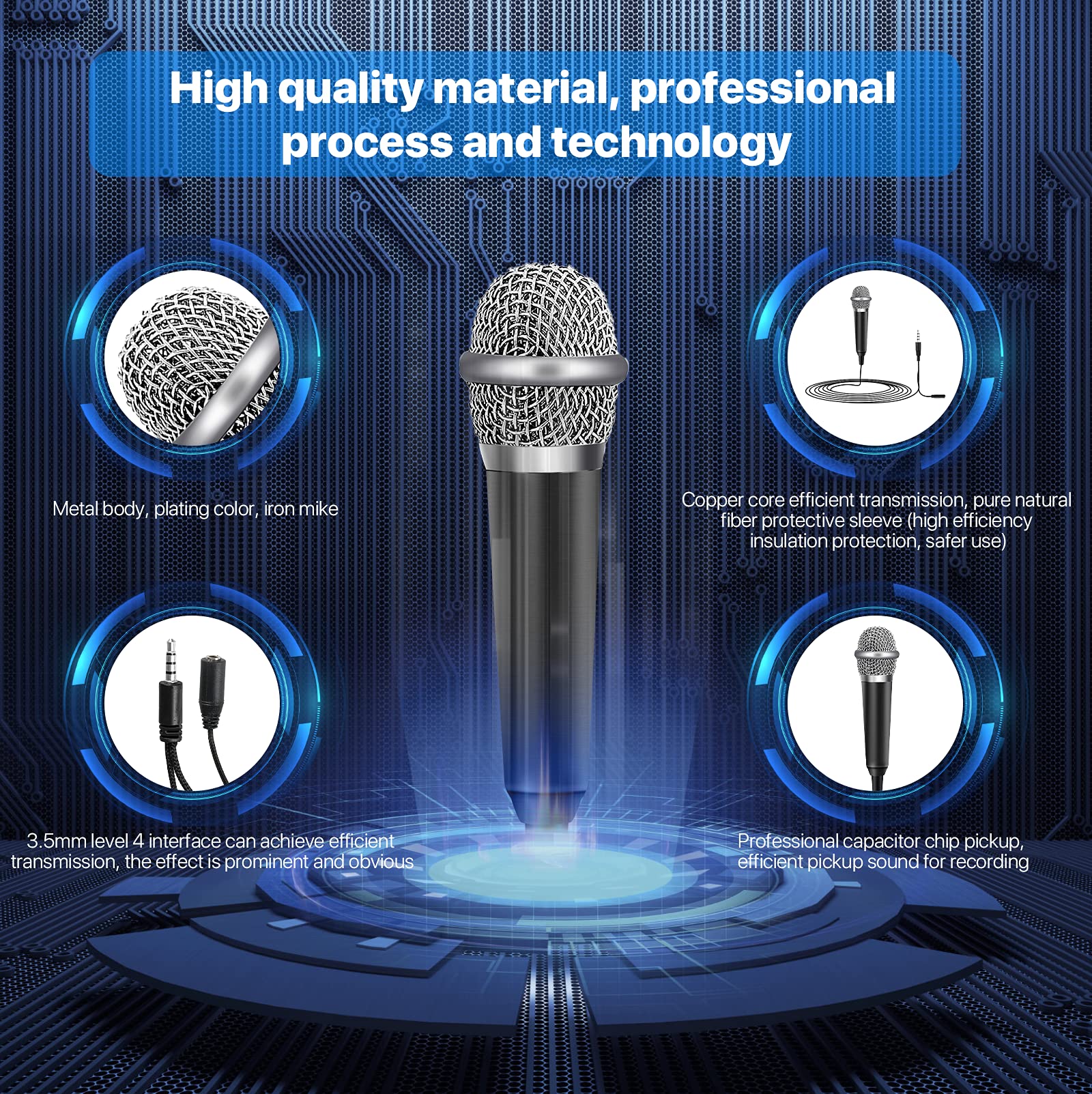 JeMii Mini Microphone,Tiny Microphone,Phone Microphone, Asmr Microphone,Mini Karaoke Microphone,forVoiceRecording Chatting and S