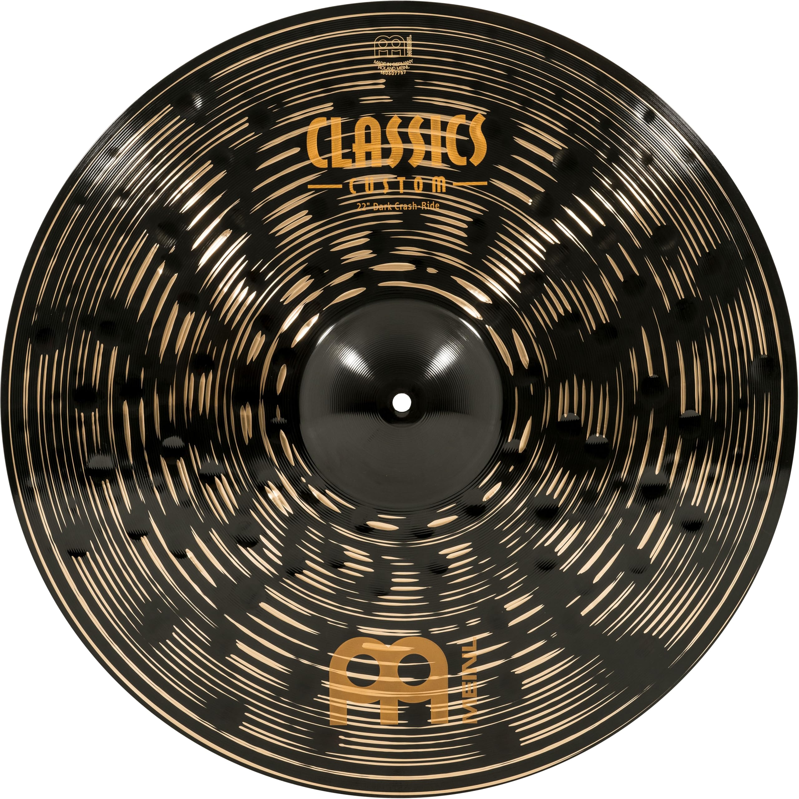 Classics Custom Dark 22 Crash/Ride Cymbal - MADE IN GERMANY - Great for Rock, Metal and Fusion, 2-YEAR WARRANTY