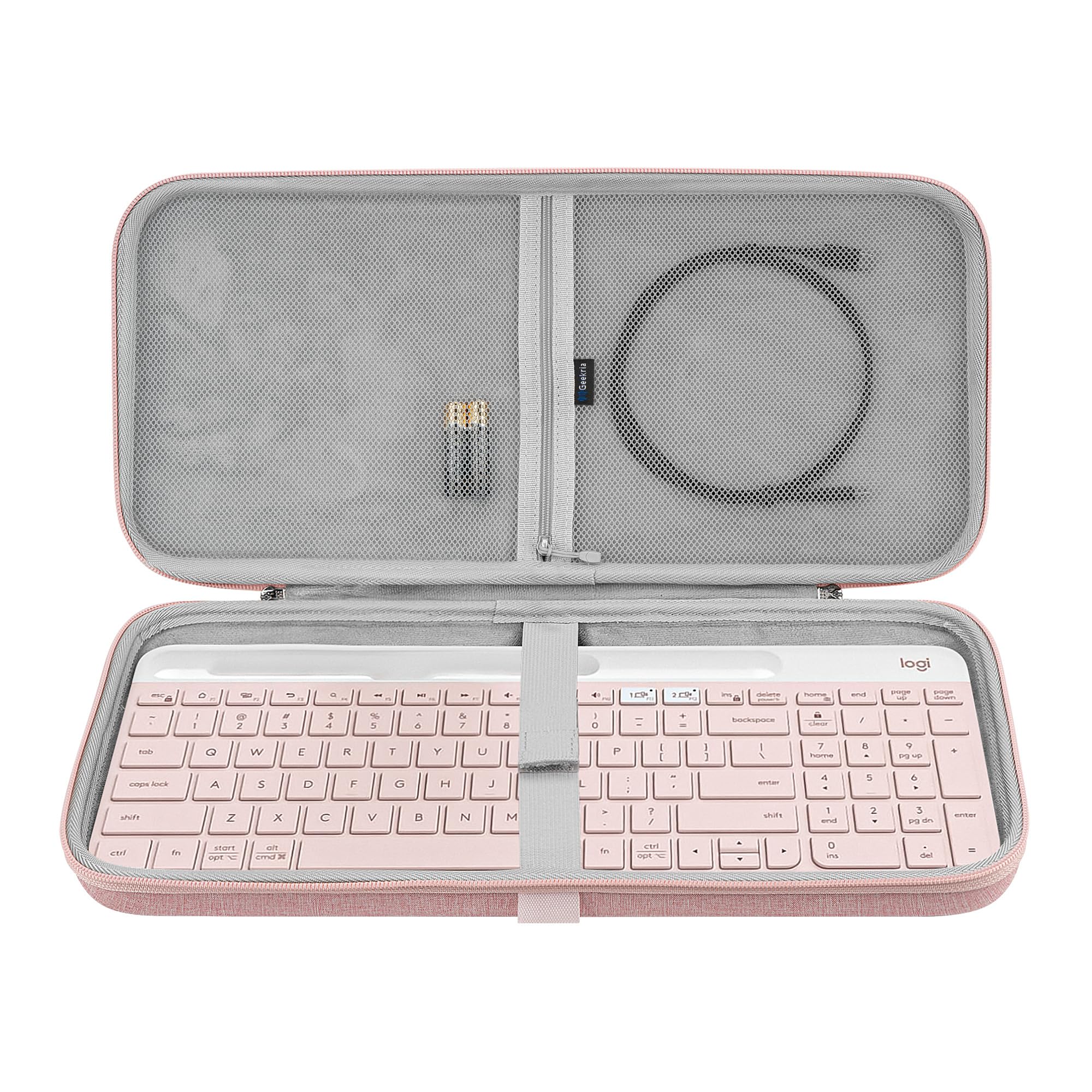 GEEKRIA Keyboard Carrying Case, Compatible with Logitech MK470 Slim / K585 / K580 Keyboard and Mouse Combo, Hard Shell Protectiv
