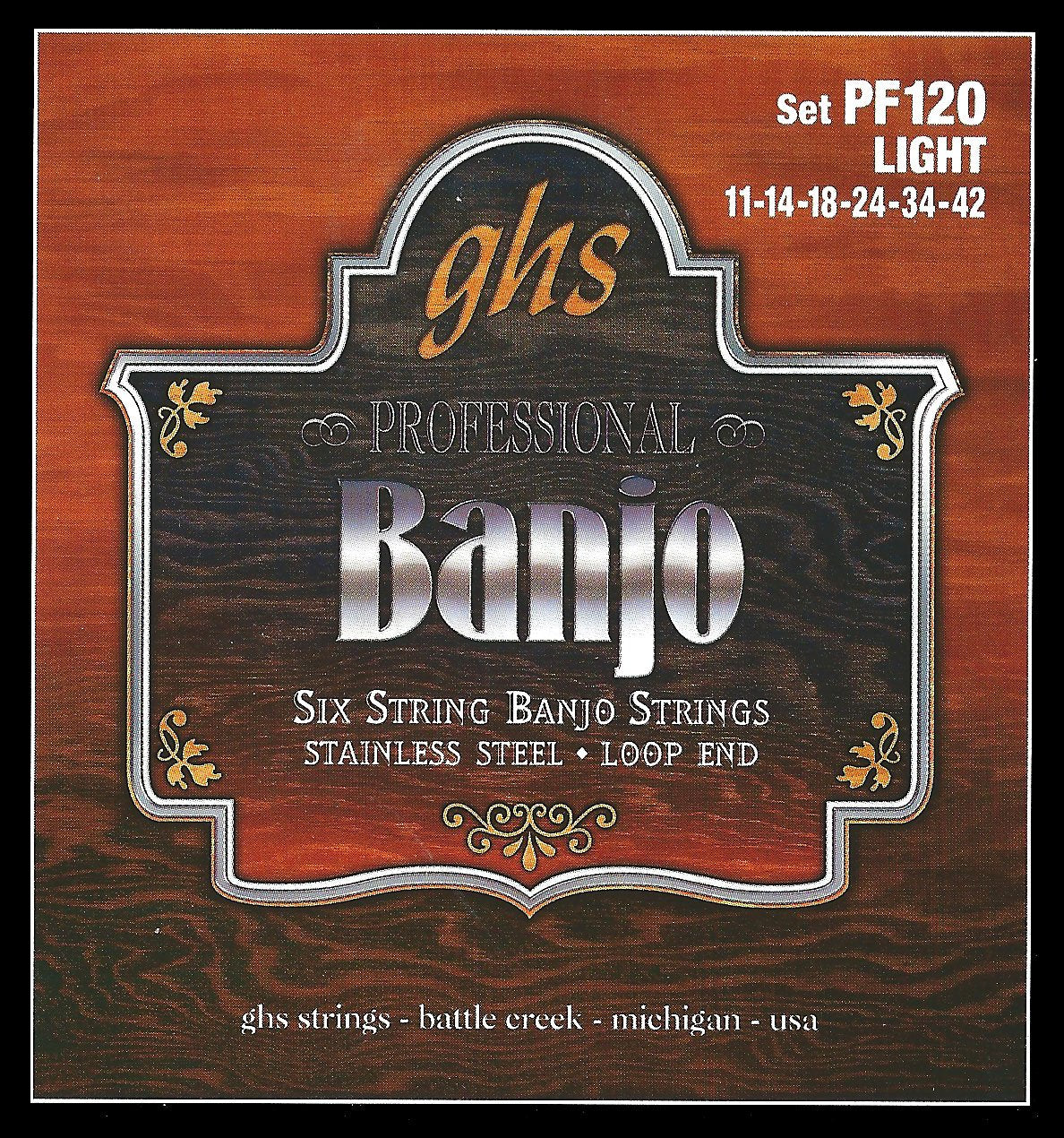 GHS Strings, Banjo Strings (PF120), Light, 11-42