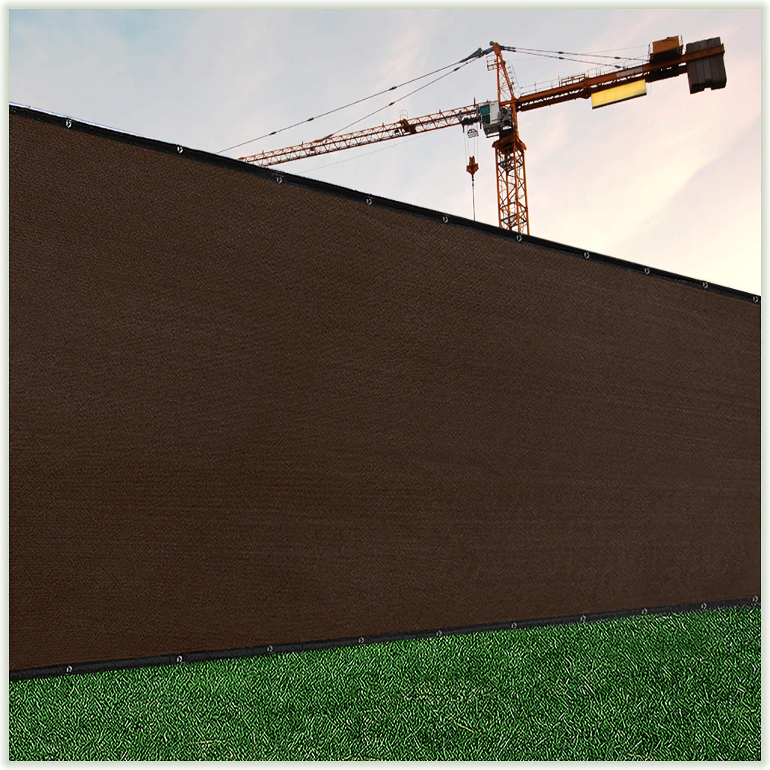 Colourtree Customized Size Fence Screen Privacy Screen Brown 8 X 26 - Commercial Grade 170 Gsm - Heavy Duty - 3 Years Warranty -