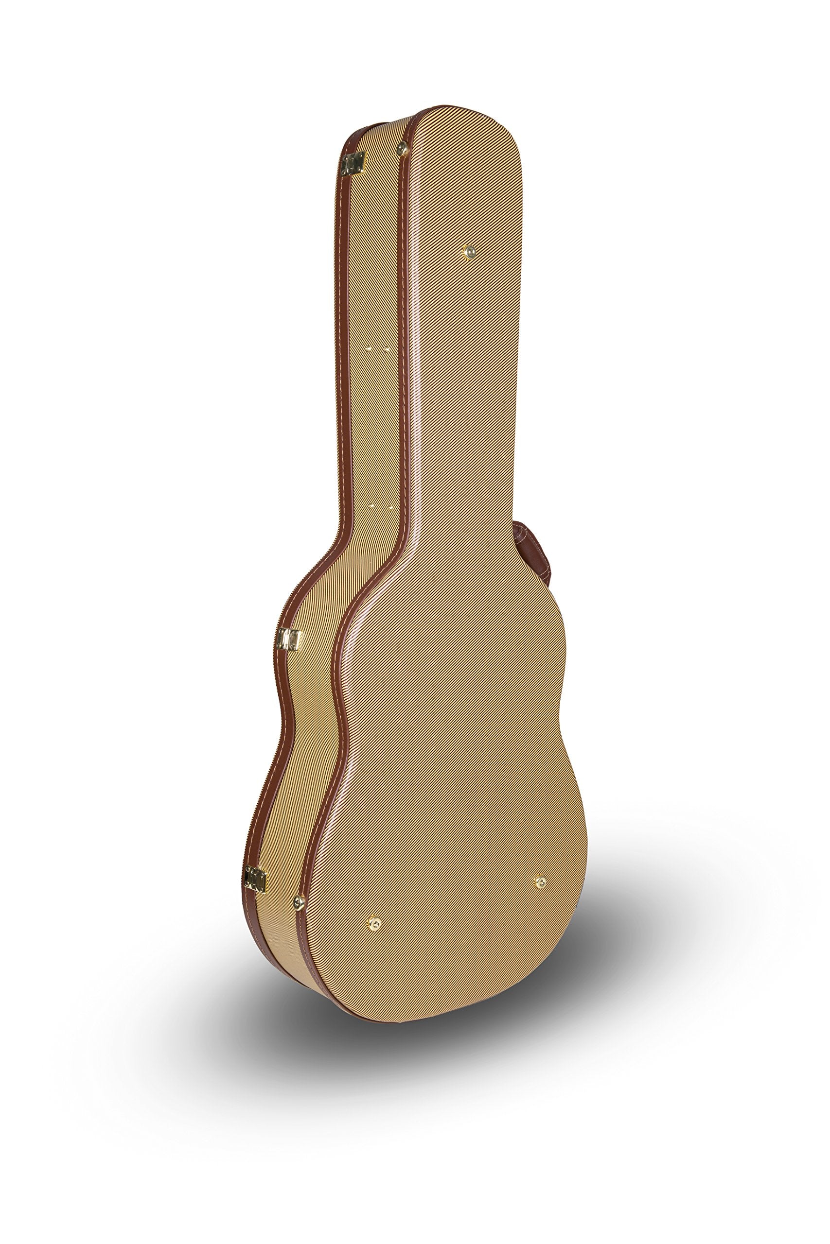 Crossrock Cases CRW600D Hardshell Arch Top Wooden Case for 6 or 12 String Acoustic Dreadnought Guitars, Vintage Tweed