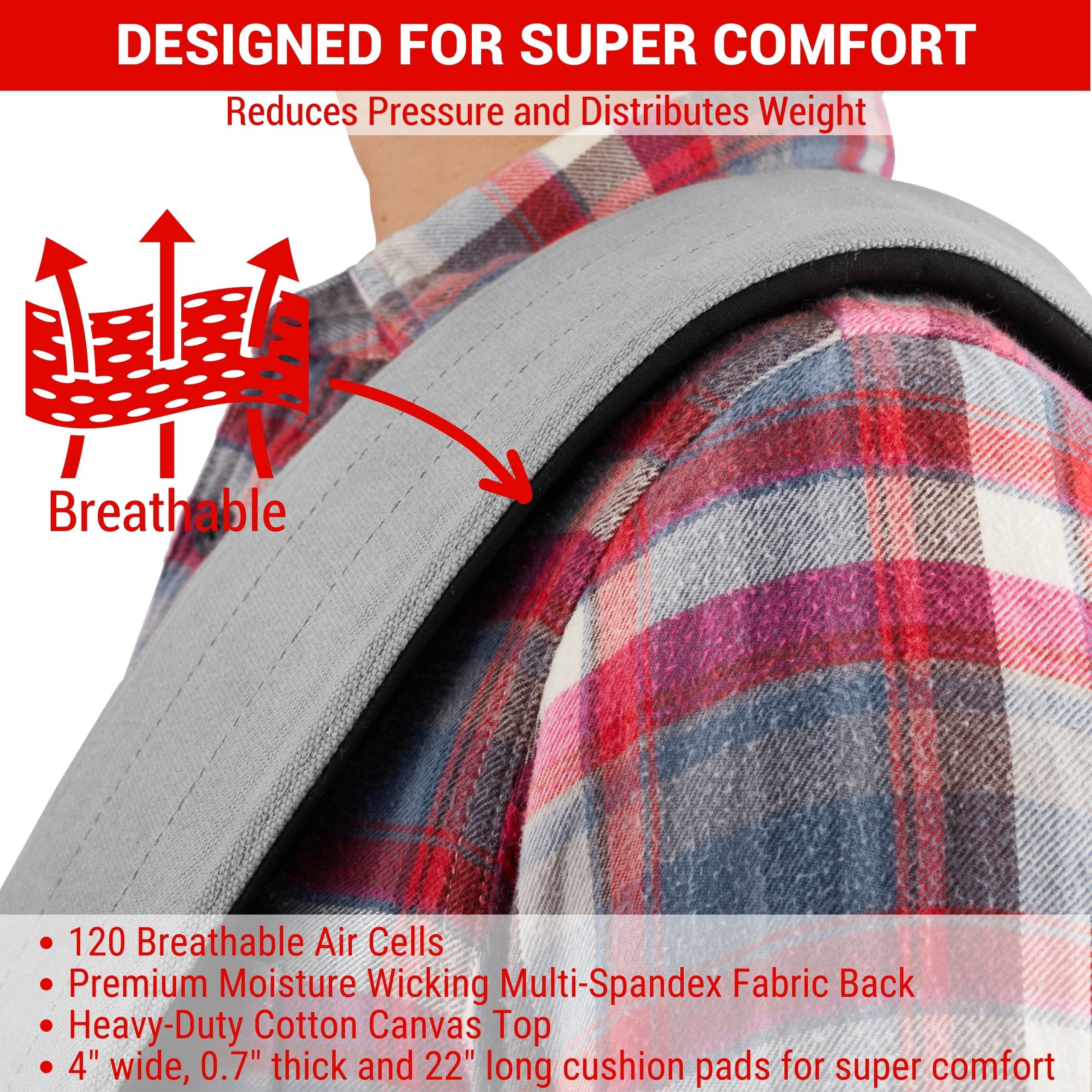 Amumu AIRAFT Bass & Guitar Strap 4'' Ultra Wide - 0.7'' Thick Breathable Convex 3D Air Cell Cushions - Neoprene Padding - Cotton