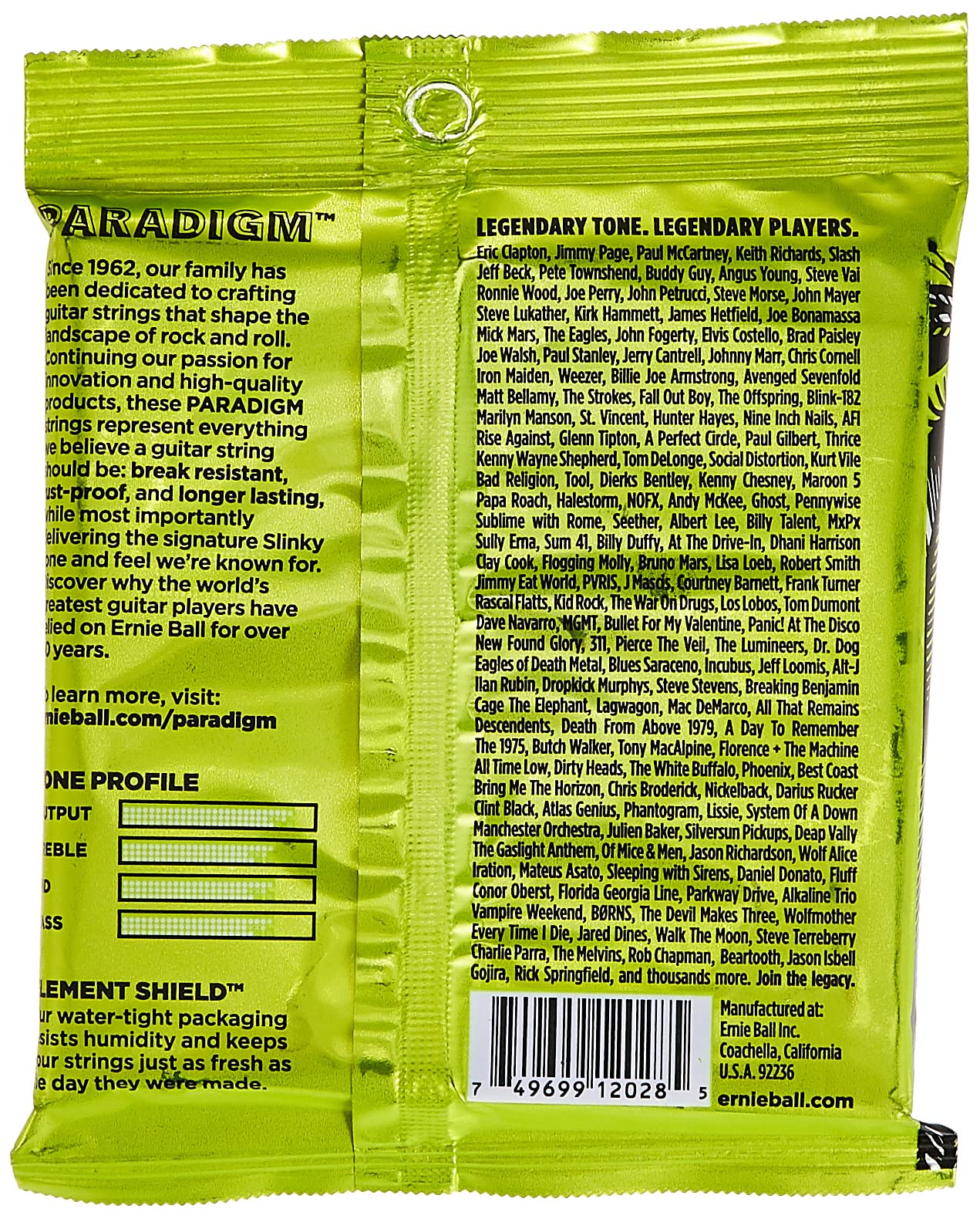 Ernie Ball Paradigm 7-String Regular Slinky Electric Guitar Strings, 10-46 Gauge (P02028)