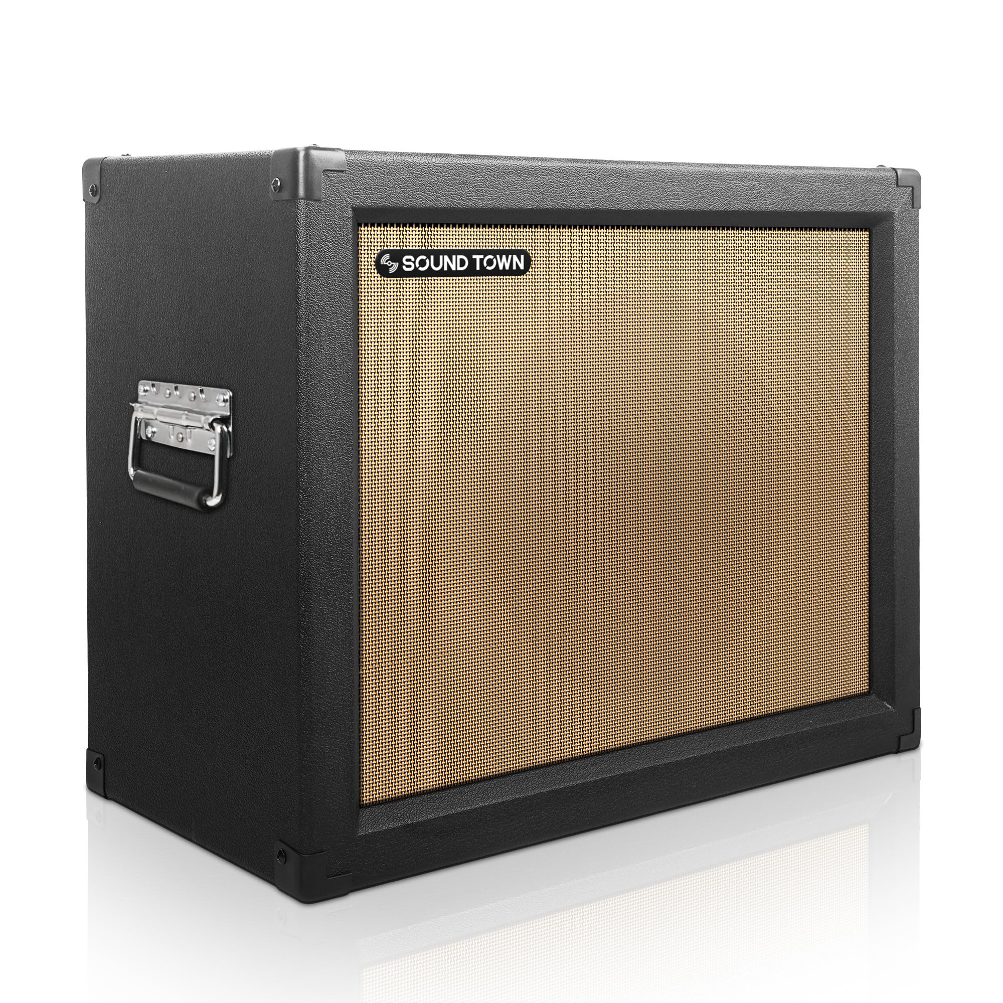 Sound Town 1 X 12 Empty Guitar Speaker Cabinet, With Birch Plywood Construction, Black Tolex, Wheat Cloth Grill, Compatible With