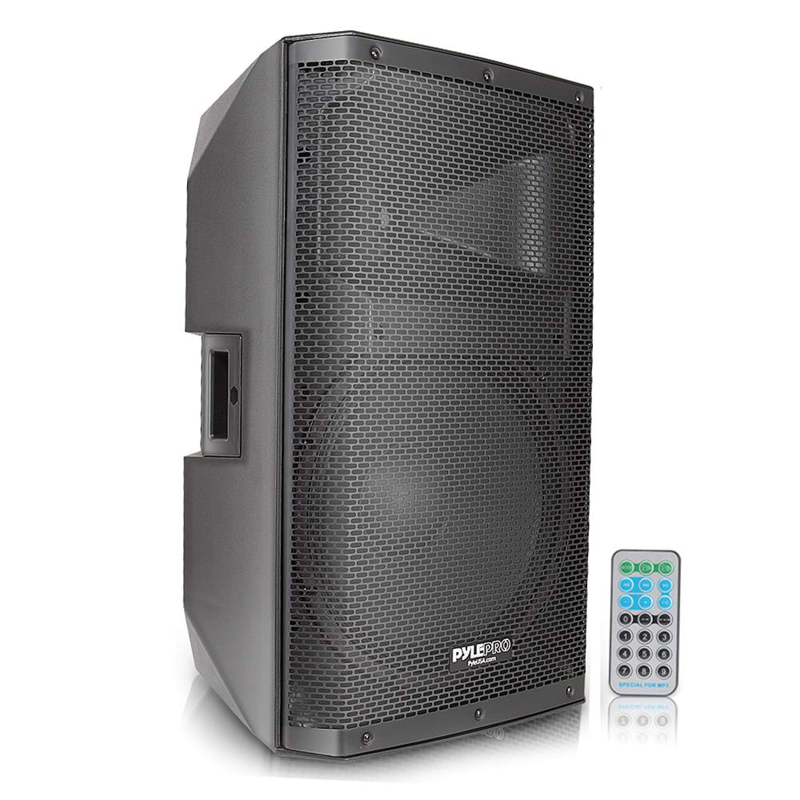 Pyle Bluetooth PA Monitor Speaker System - 1400 Watt indoor Outdoor Loudspeaker w/ 15 Inch Subwoofer, 1.75 Tweeter, 38mm Stand M