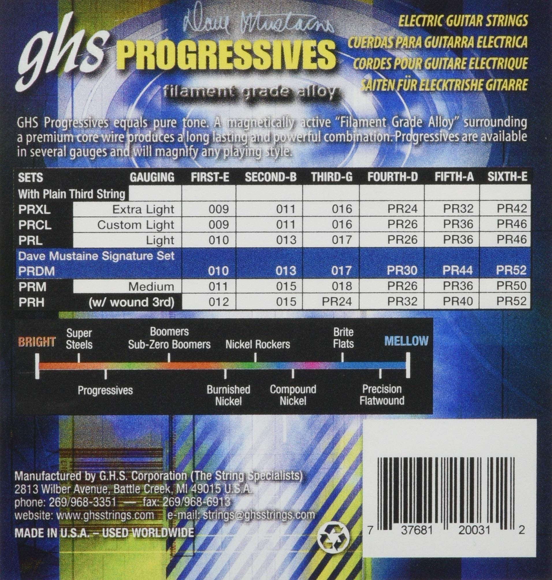 GHS Strings Electric Guitar Strings (PRDM Set)