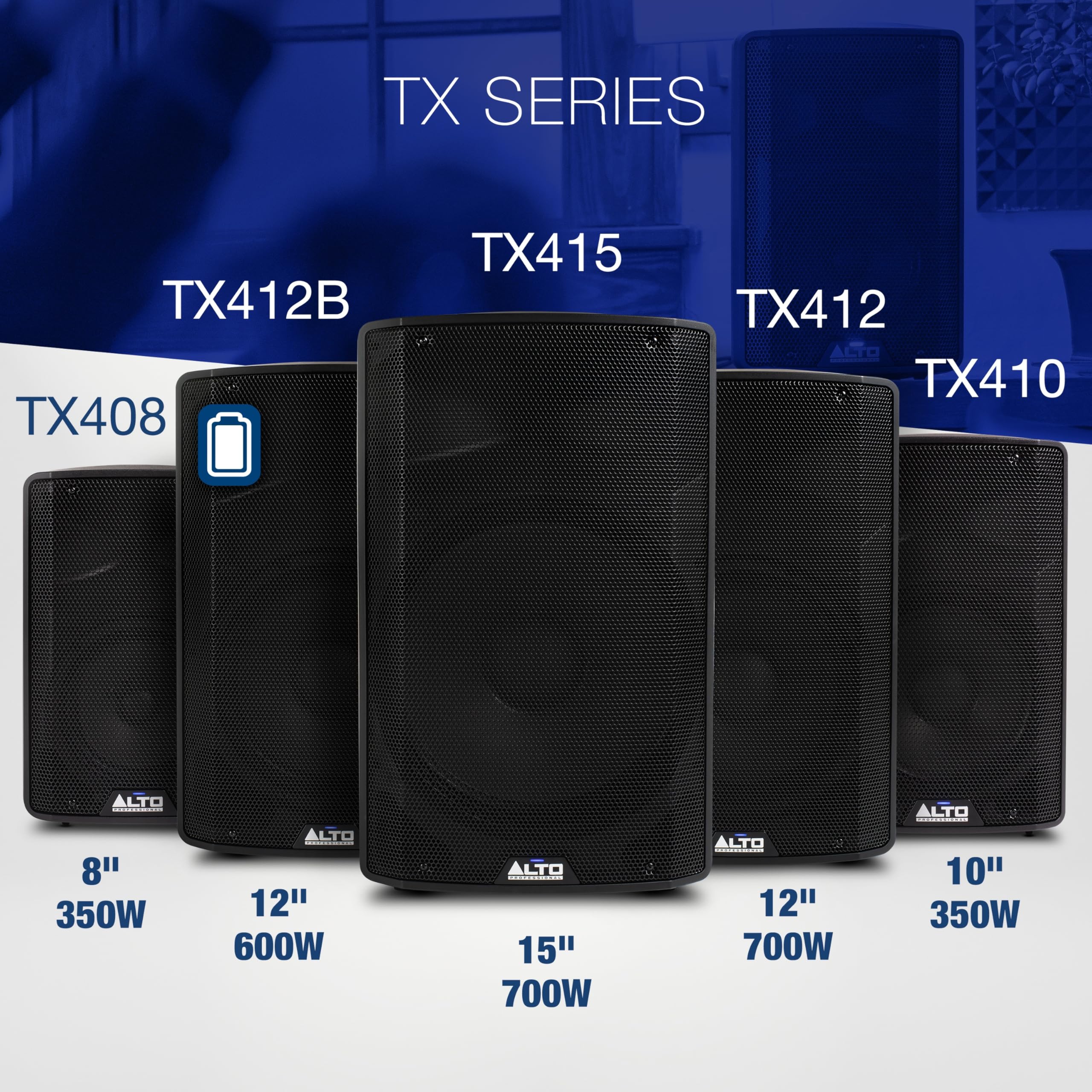 ALTO TX415 700W 15-Inch Powered PA Speaker with TWS Bluetooth, 2-Channel Mixer, for Outdoor DJ or Band Performances, Rehersals,