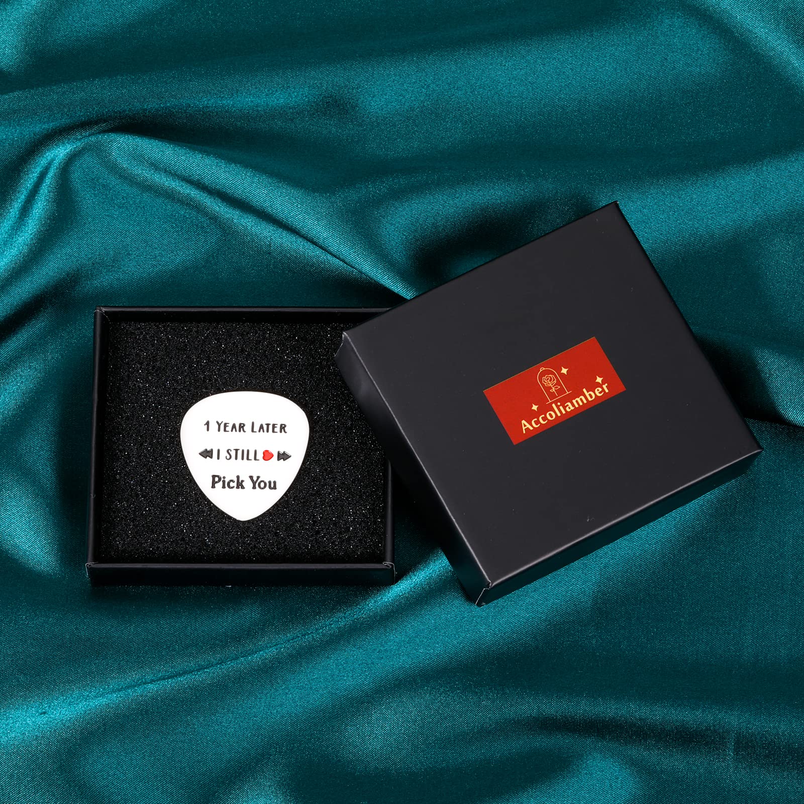 1 Year Anniversary Present Gifts for Boyfriend Girlfriend Men Women Him Her Musician Boyfriend Guitar Pick One Year Wedding Anni