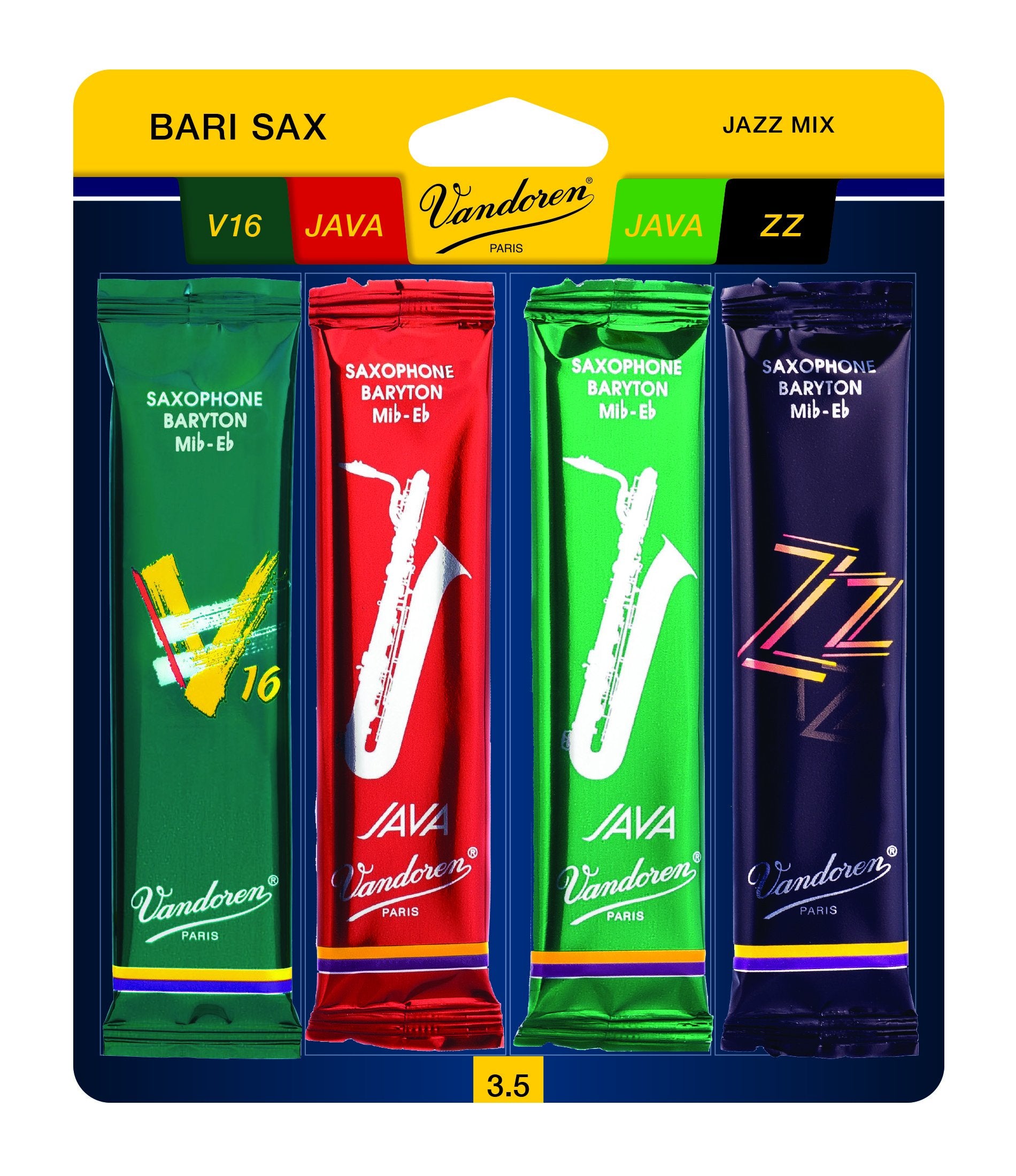 Vandoren SRMIXB35 Jazz Mix Card; Bari Sax Strength 3.5
