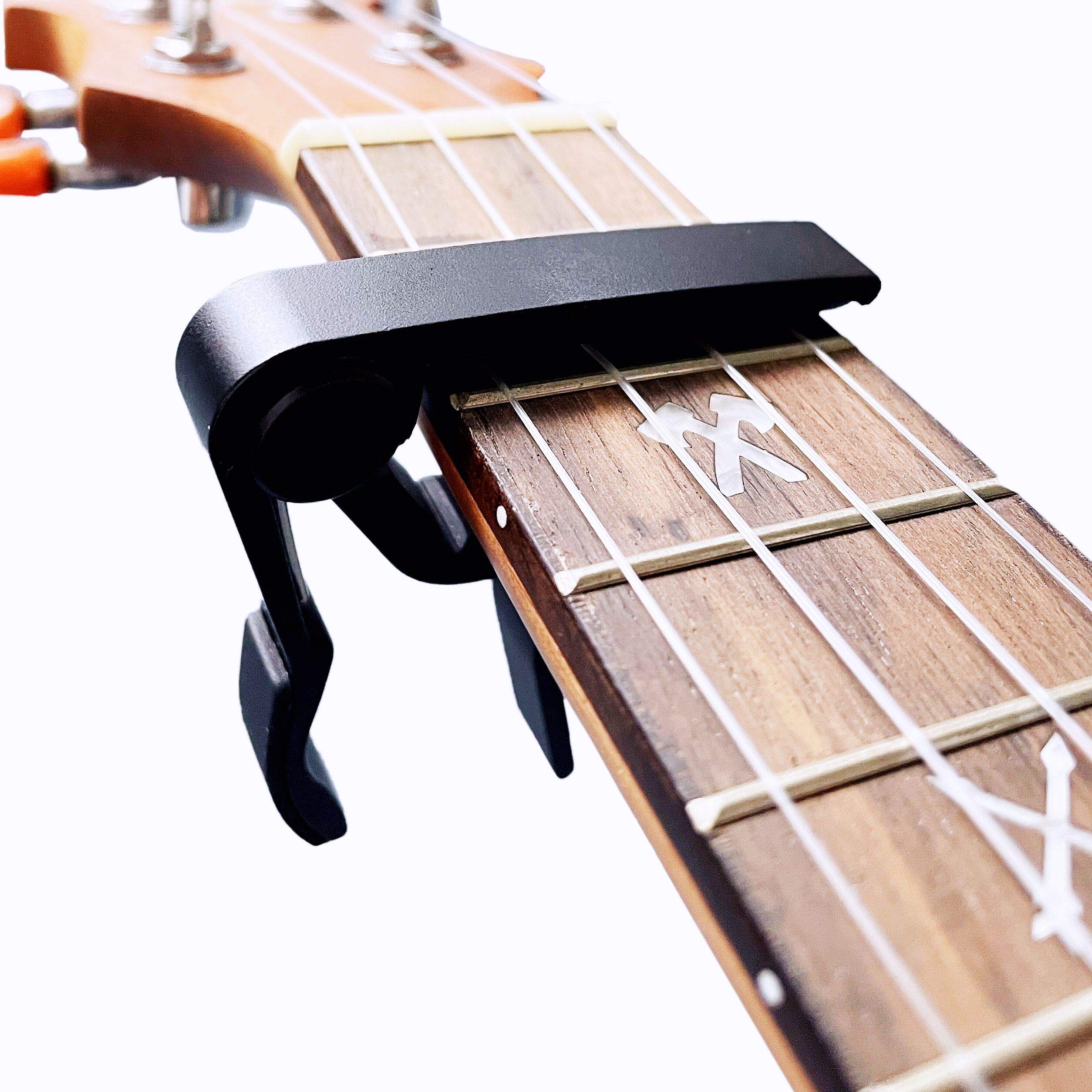 Wingo Pro Ukulele Capo For Soprano Concert Baritone, Black.