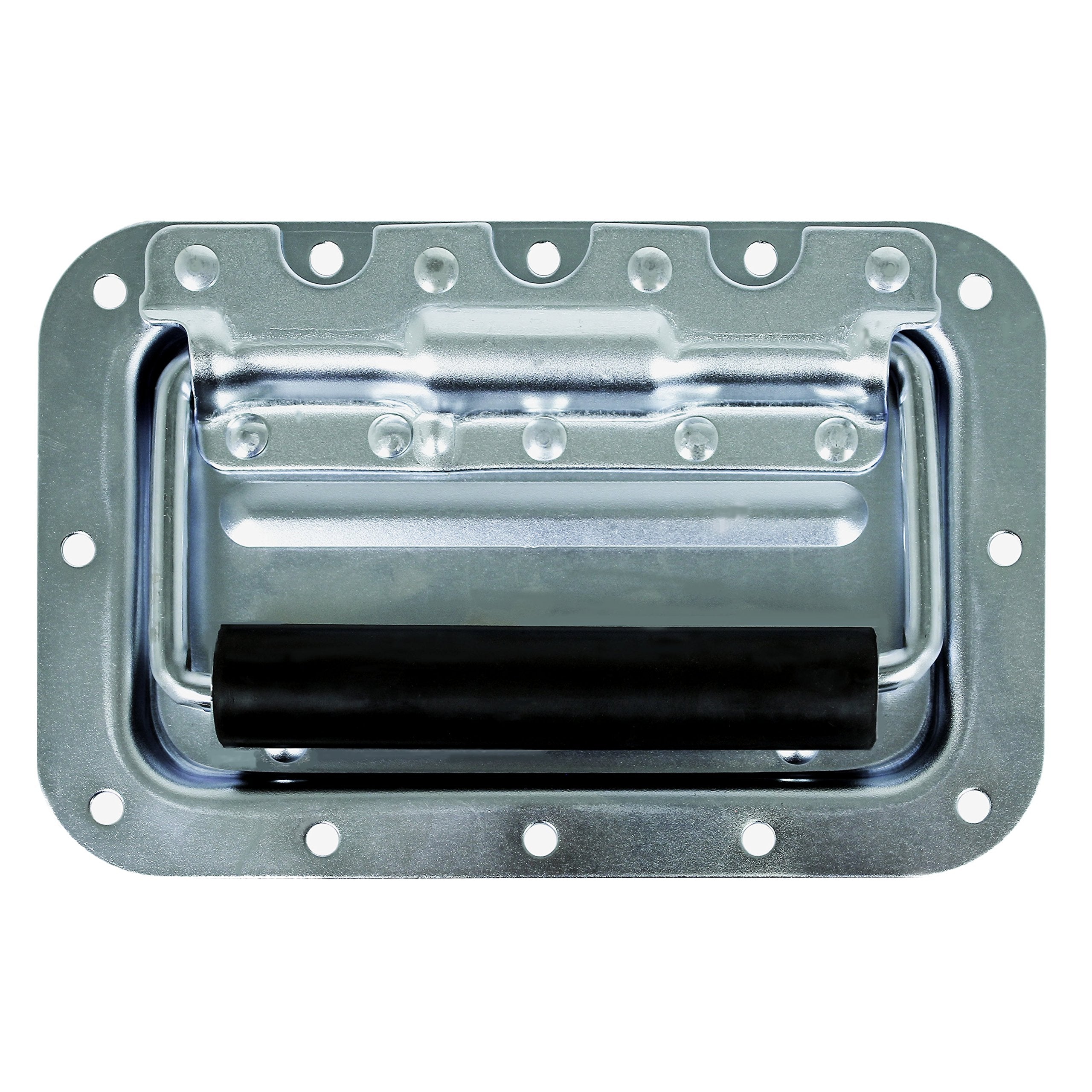 TCH Hardware - Silver Medium Double Spring Loaded Steel Recessed Handle with Zinc Plating and 0.75in Padded Grip - 500-110800 Ro