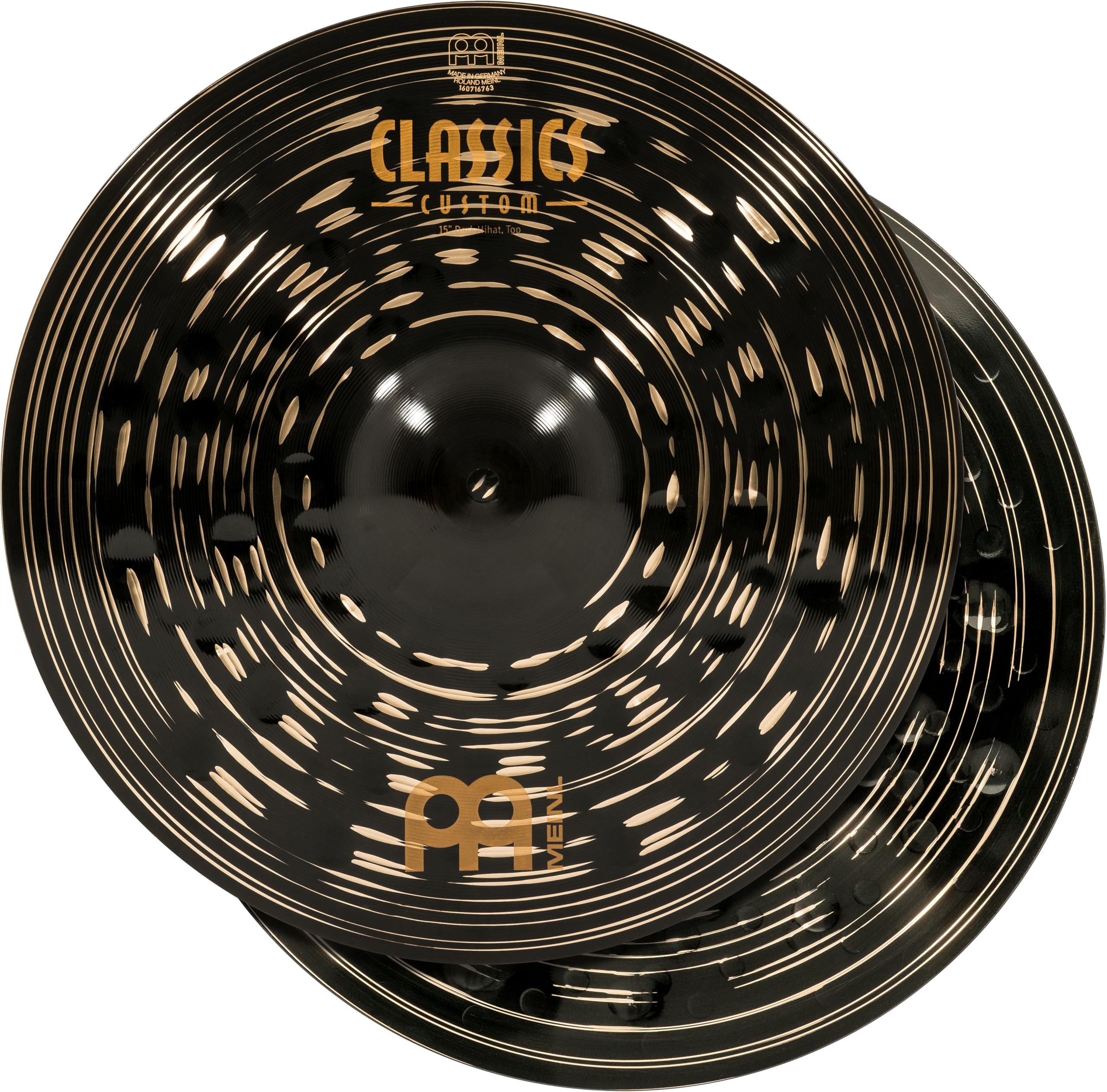 Meinl 15 Hihat (Hi Hat) Cymbal Pair - Classics Custom Dark - Made in Germany, 2-YEAR WARRANTY (CC15DAH)