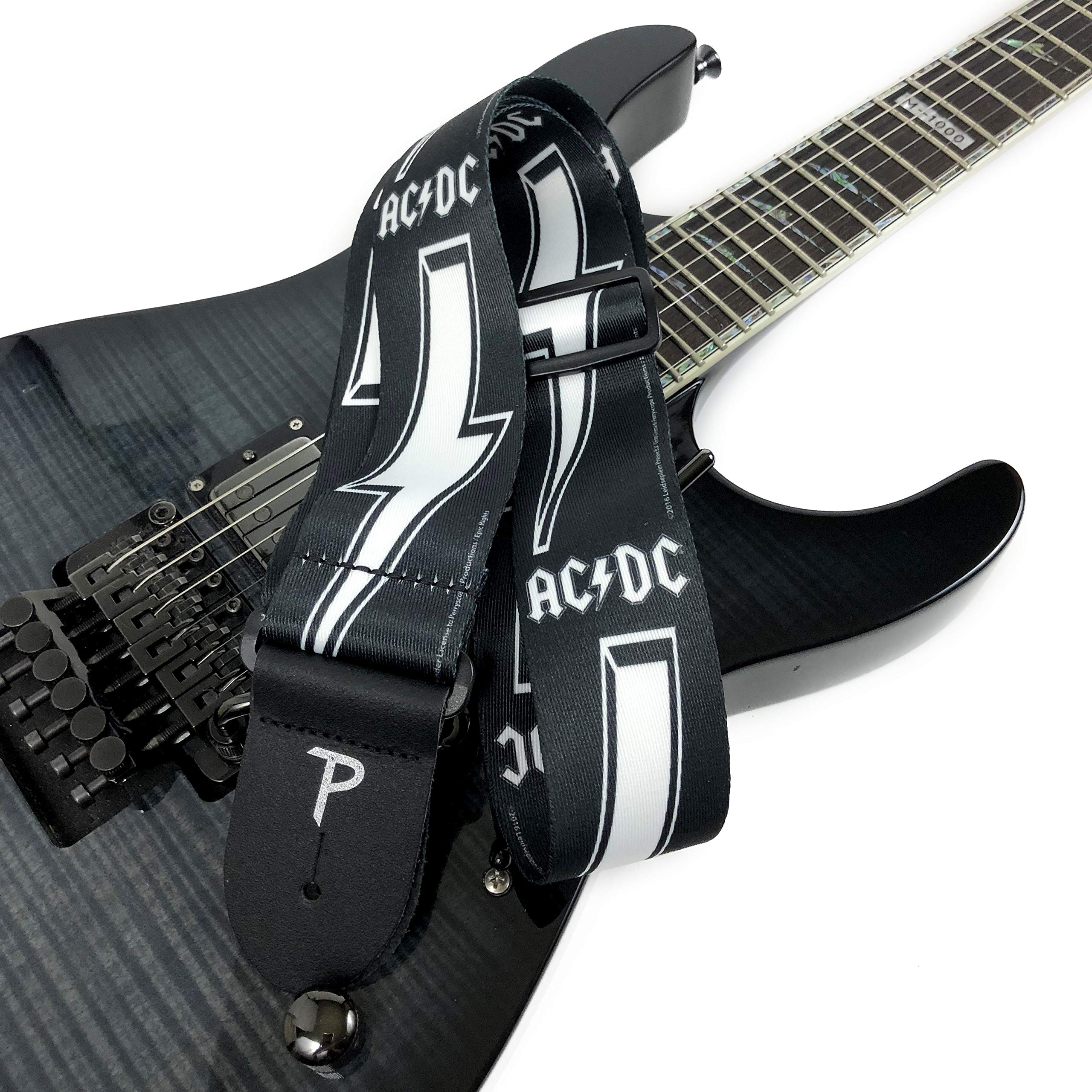 Perri's Leathers Ltd.- Guitar Strap- Polyester- Official Licensing- ACDC- Adjustable- For Electric/Bass/Acoustic Guitars (ACDC B