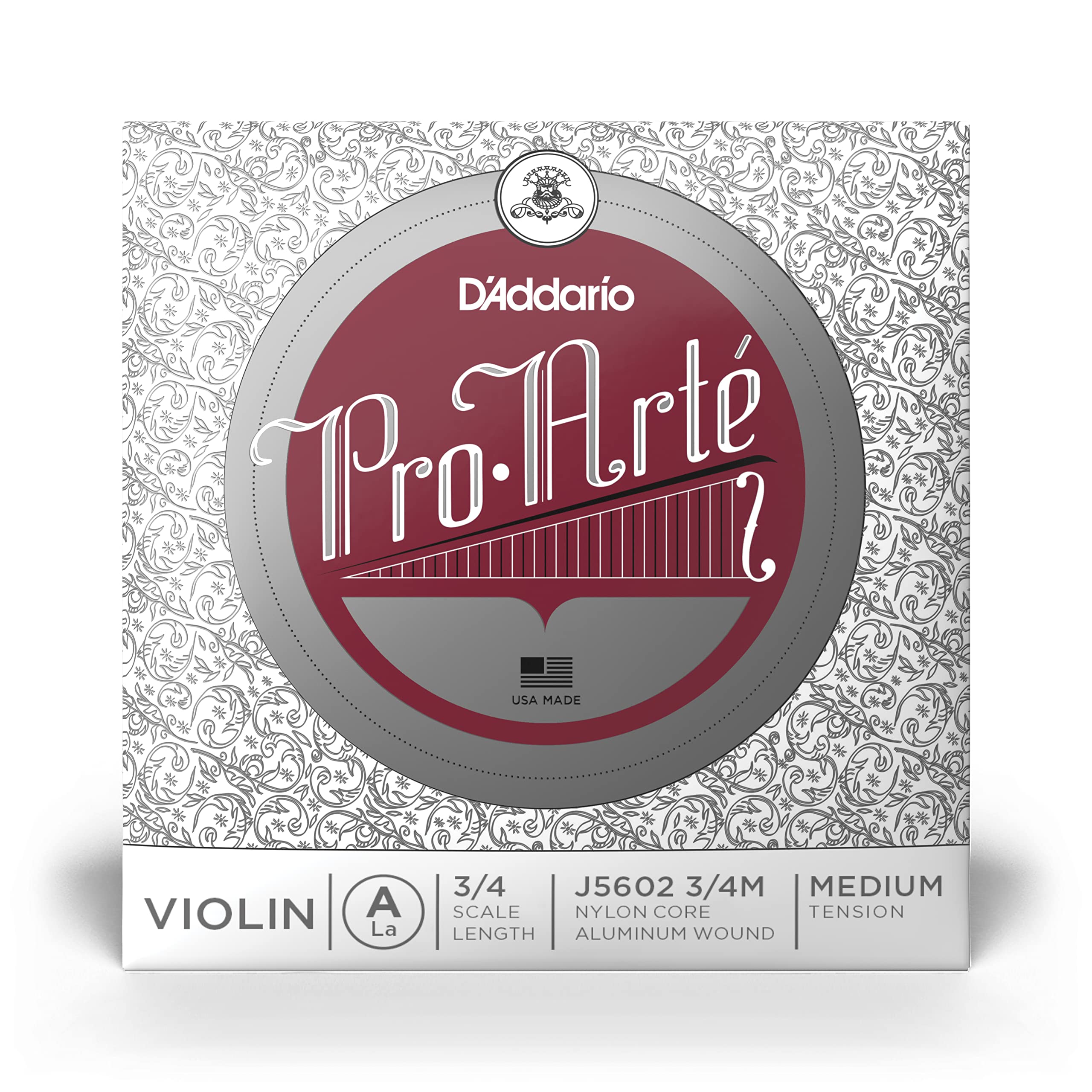 DAddario Pro-Arte Violin Single A String, 3/4 Scale, Medium Tension