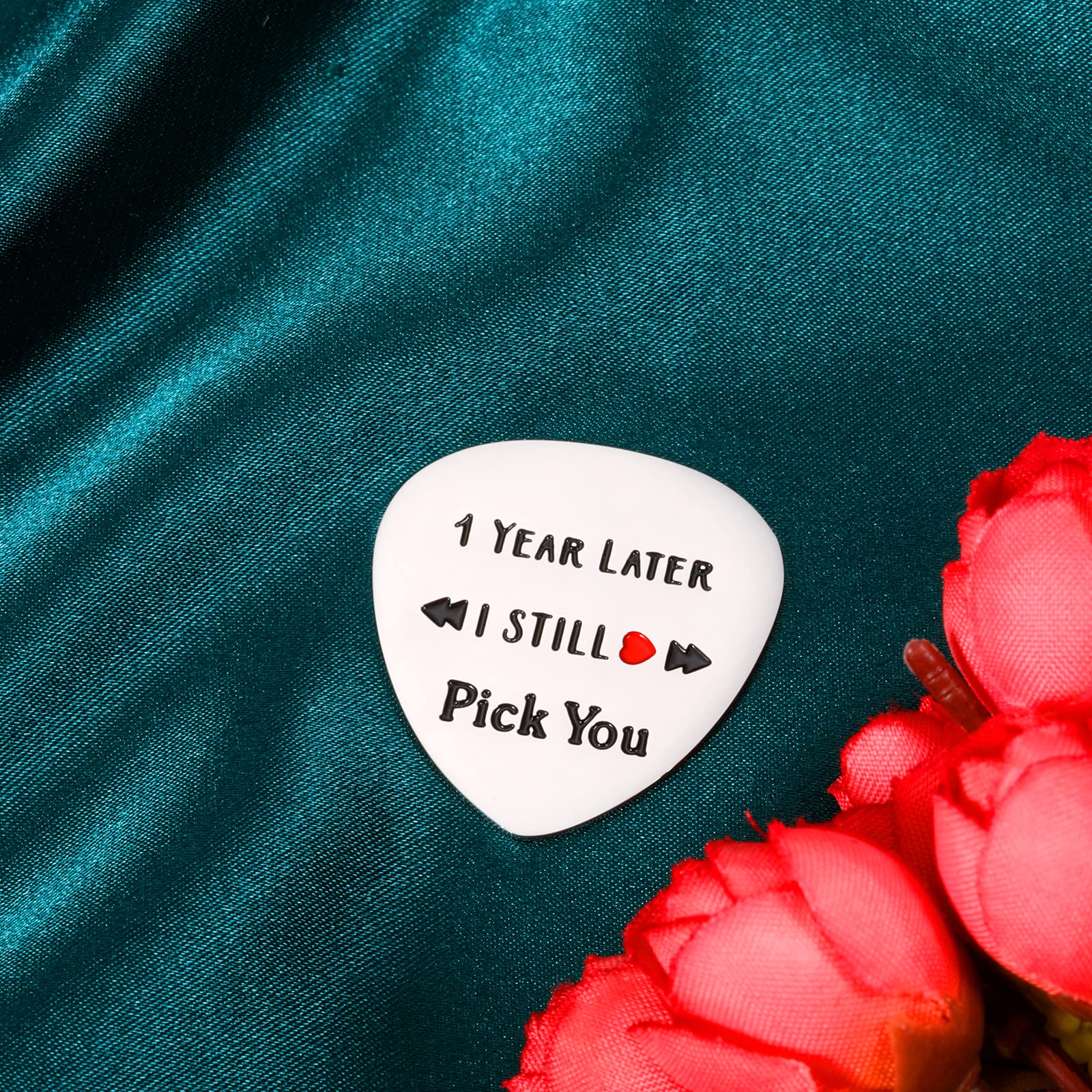 1 Year Anniversary Present Gifts for Boyfriend Girlfriend Men Women Him Her Musician Boyfriend Guitar Pick One Year Wedding Anni