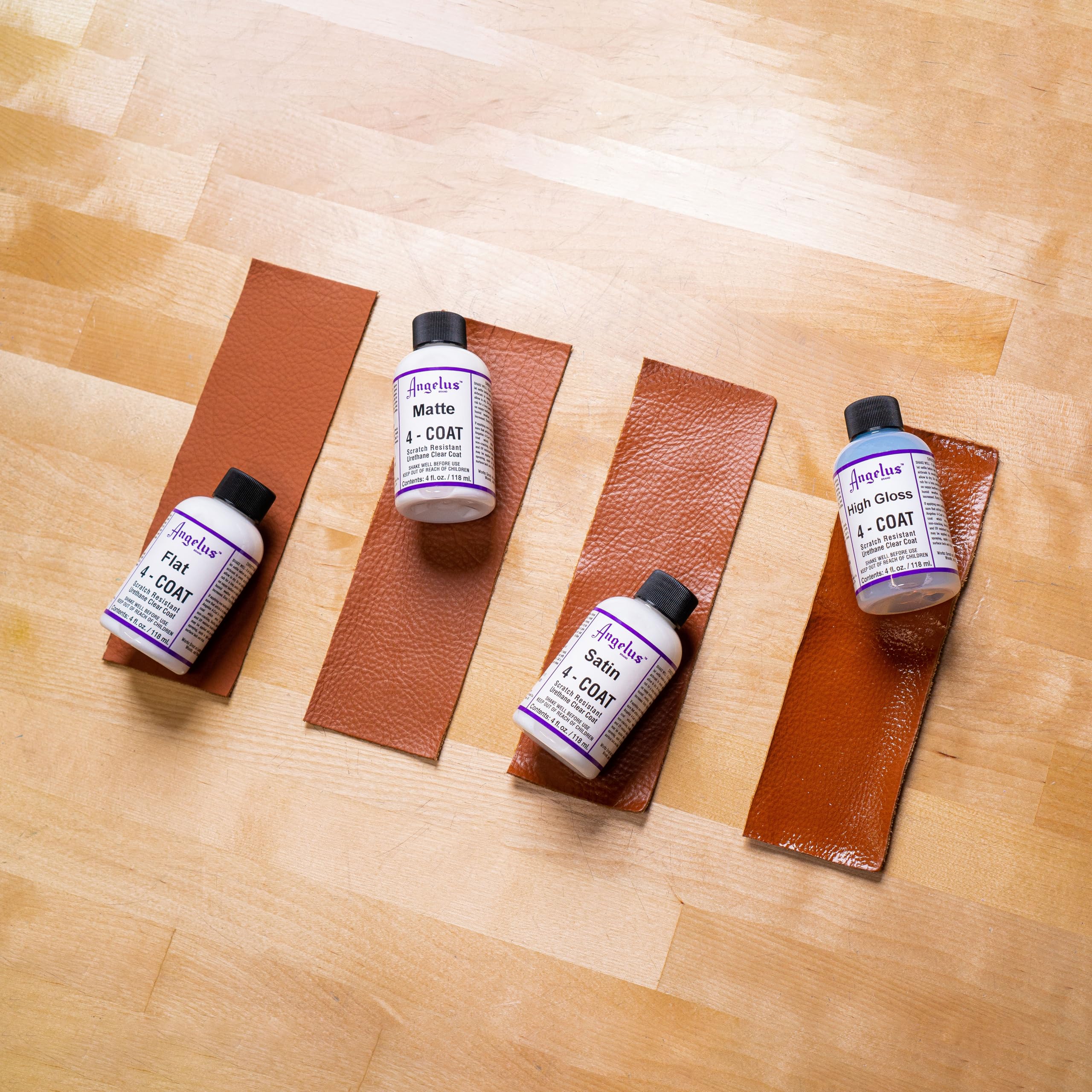 Angelus 4-coat Leather clear coat Finisher Flat 4oz- Scratch Resistant