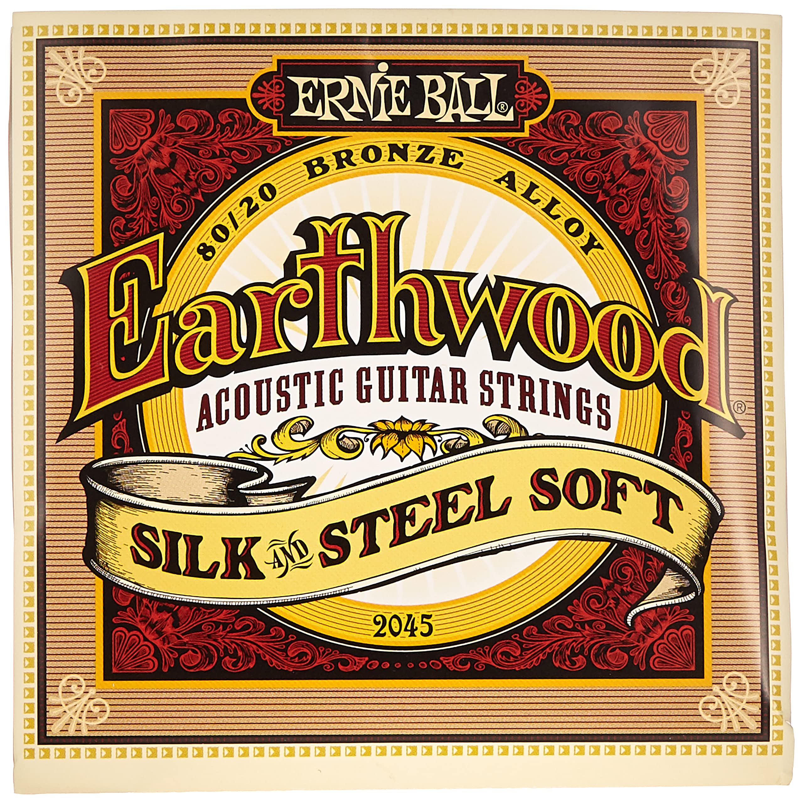 Ernie Ball Earthwood Silk And Steel Soft Acoustic Guitar Strings, 11-52 Gauge (P02045)