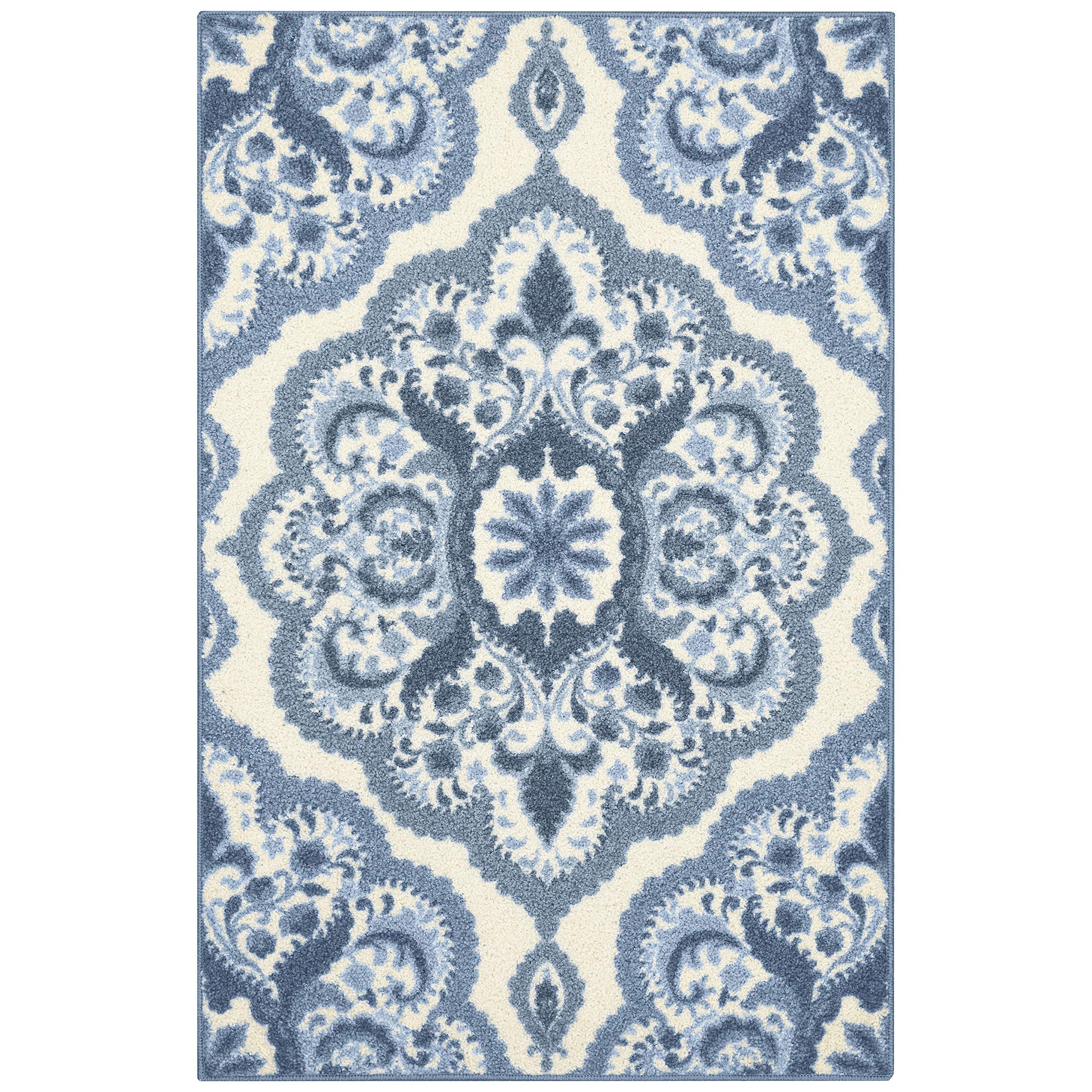 Maples Rugs Vivian Medallion Area Rugs For Living Room  Bedroom Made In Usa], 34 X 5, Blue