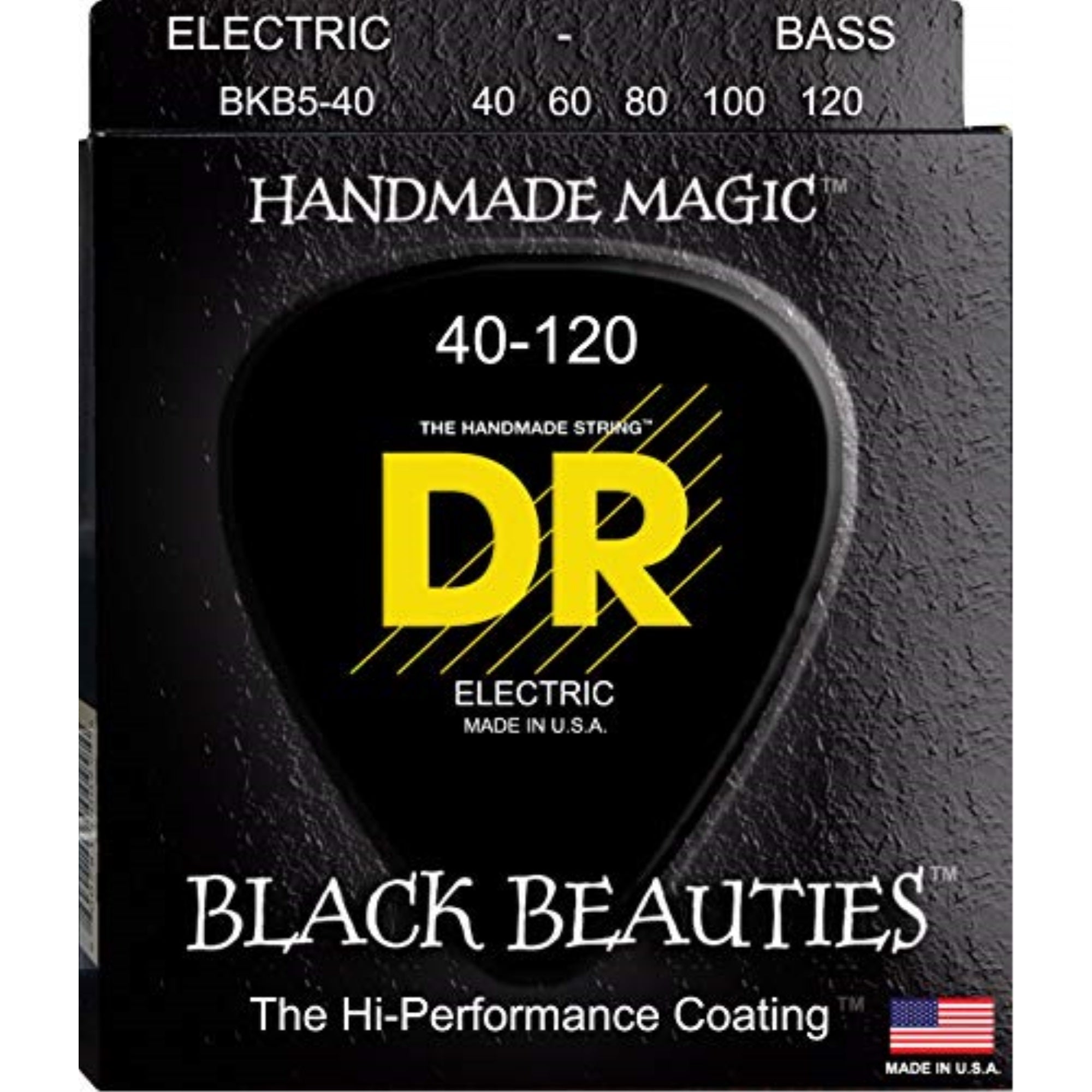 Black Beauties - Black Colored Bass Strings: 5-String Light 40-120