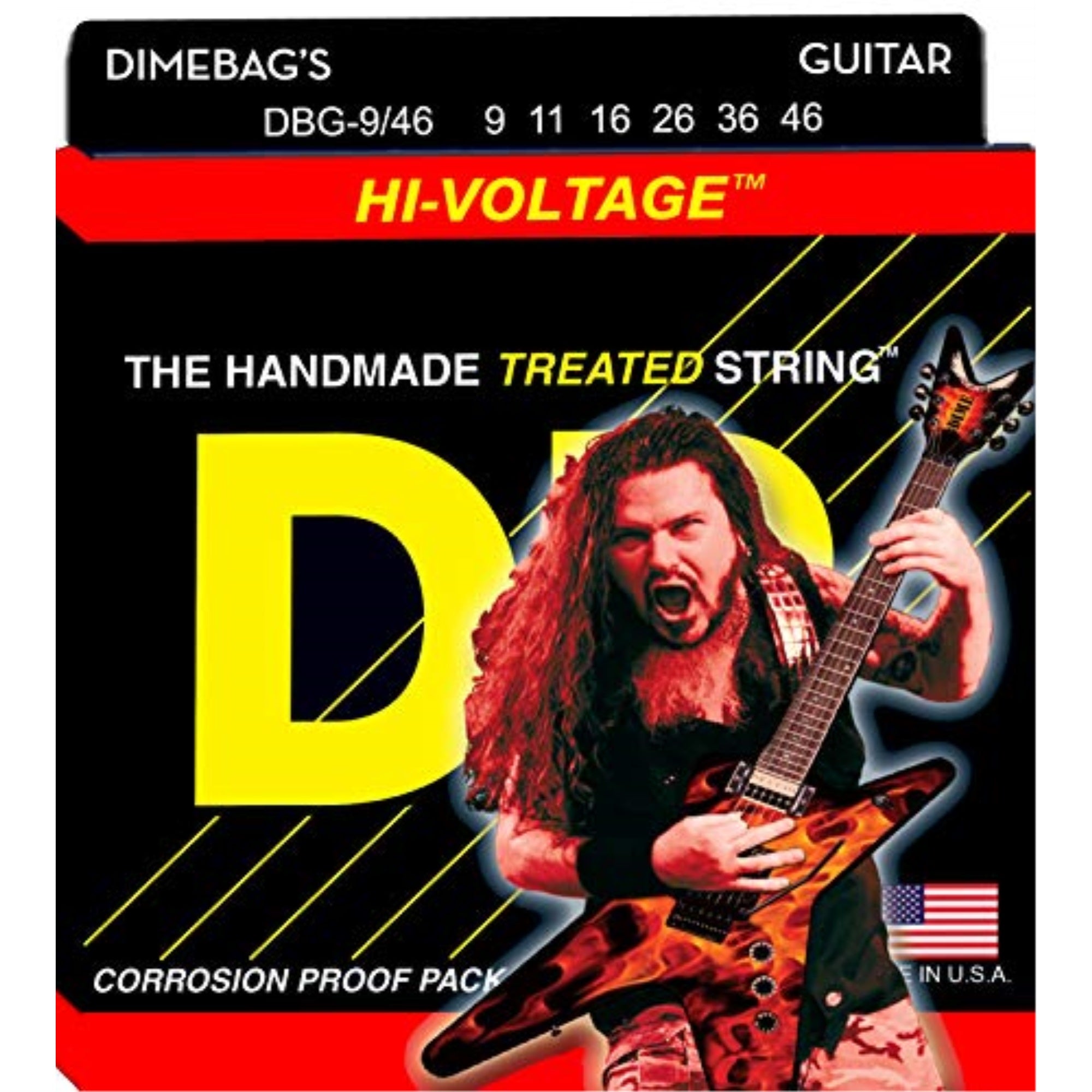 Hi-Voltage Dimebag Darrell - Nickel Plated Electric Guitar Strings: Light To Medium 9-46