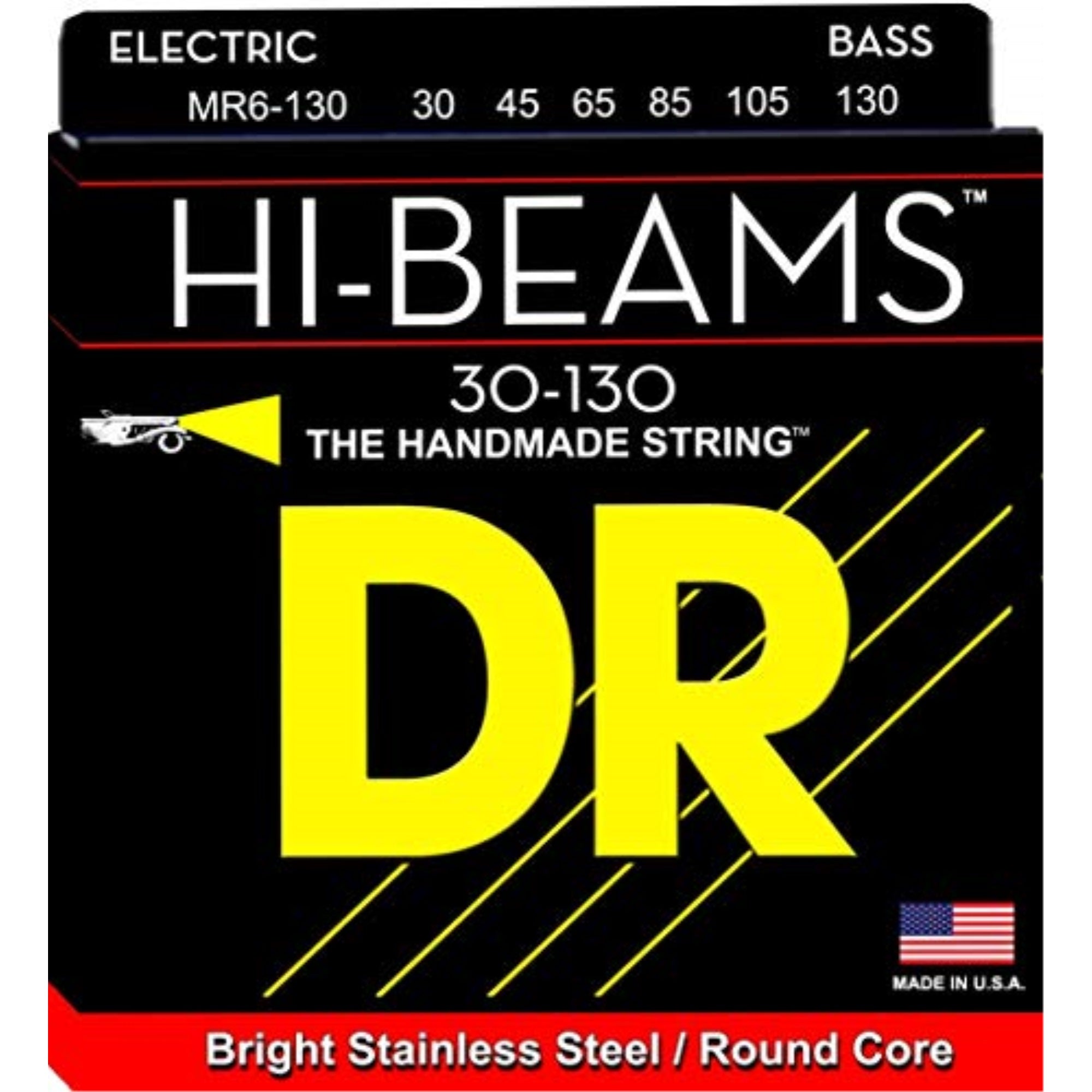 HI-BEAM - Stainless Steel Bass Strings: 6-String Medium to Heavy 30-130