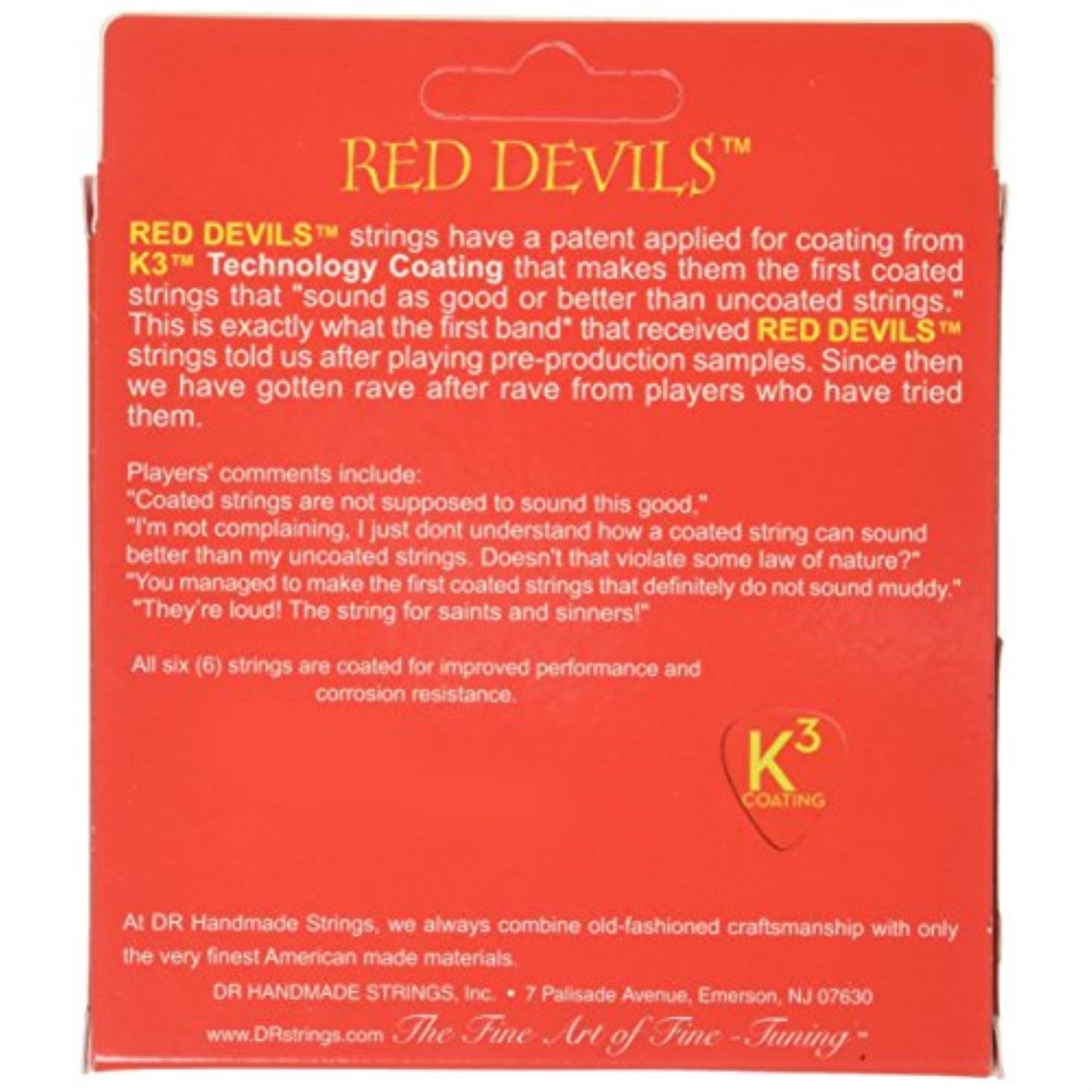 RED DEVILS - RED Colored Acoustic Guitar Strings: Custom Light 11-50