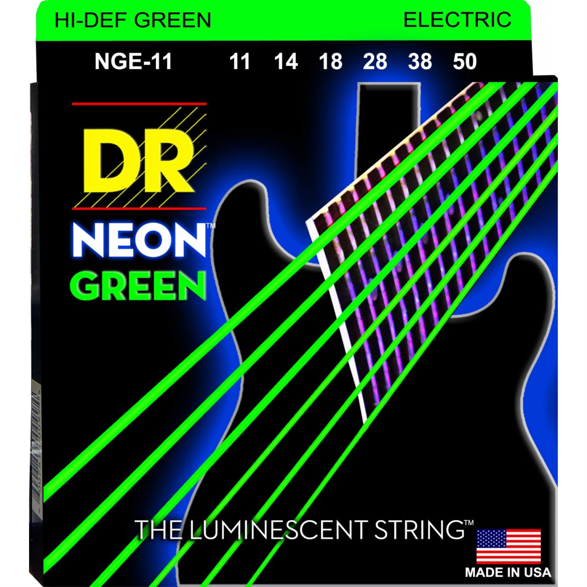 Dr Strings Hi-Def Neon Electric Guitar Strings (Nge-11)