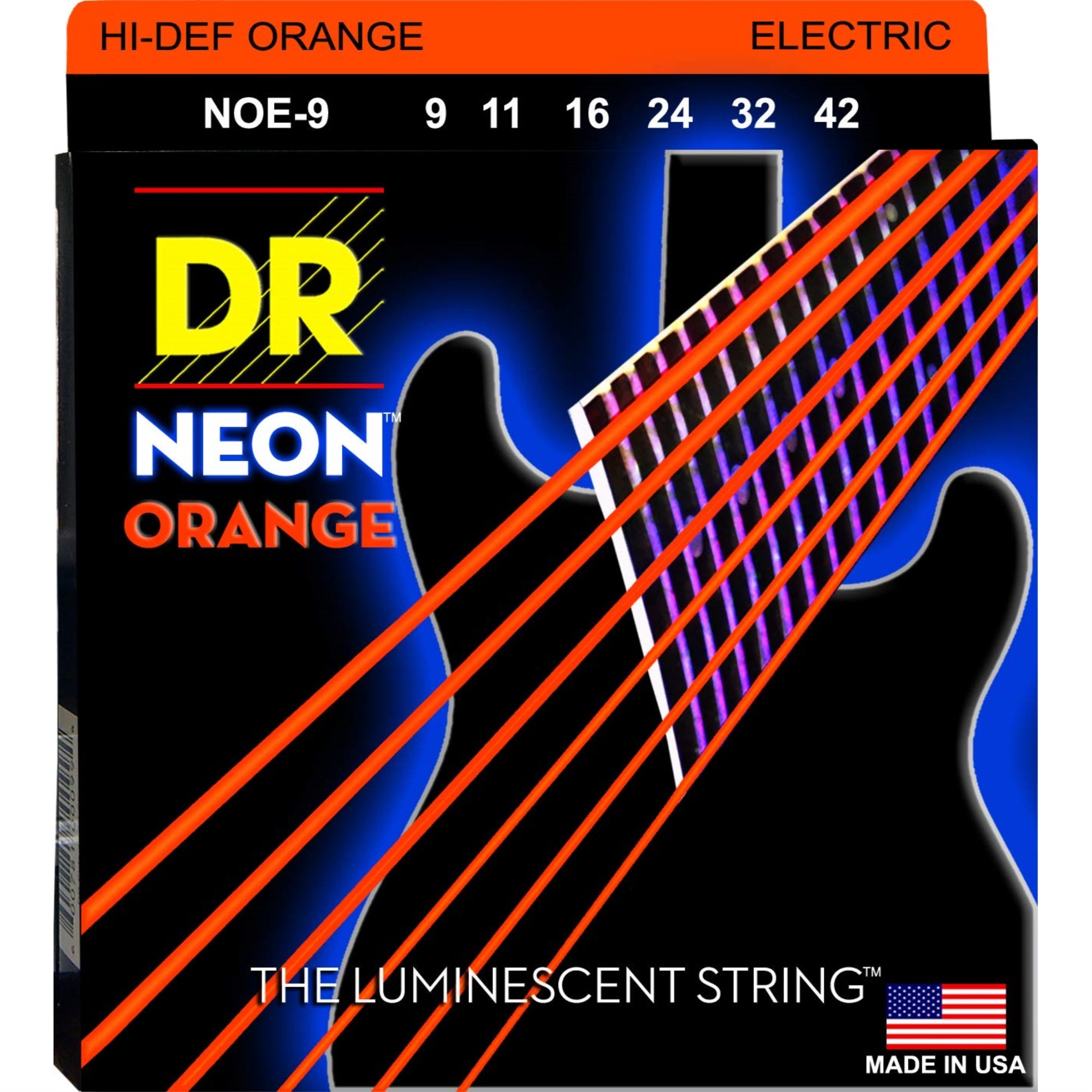 Dr Strings Hi-Def Neon Electric Guitar Strings (Noe-9)