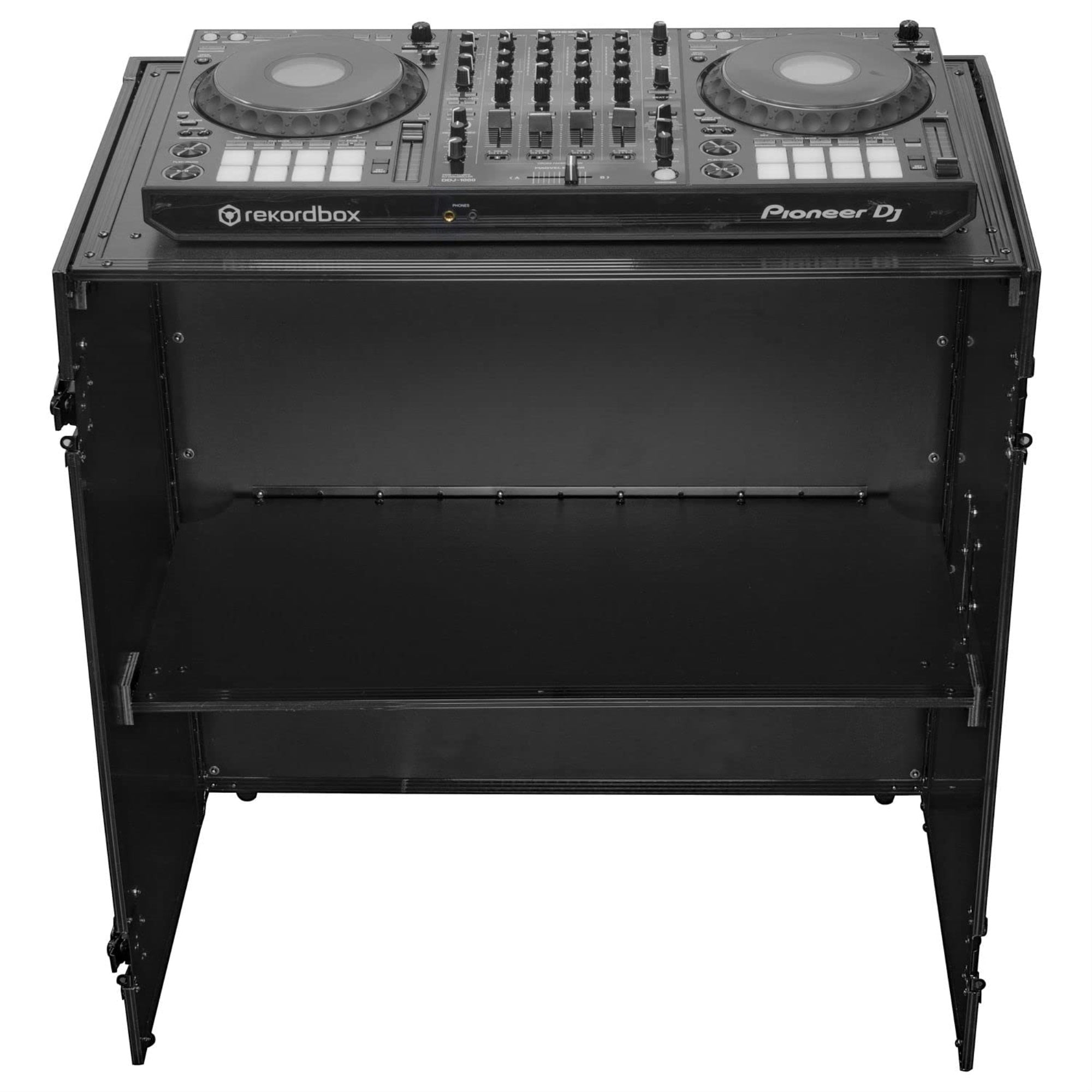 33 Wide x 36 Tall Black Two-Tier DJ Fold-out Stand