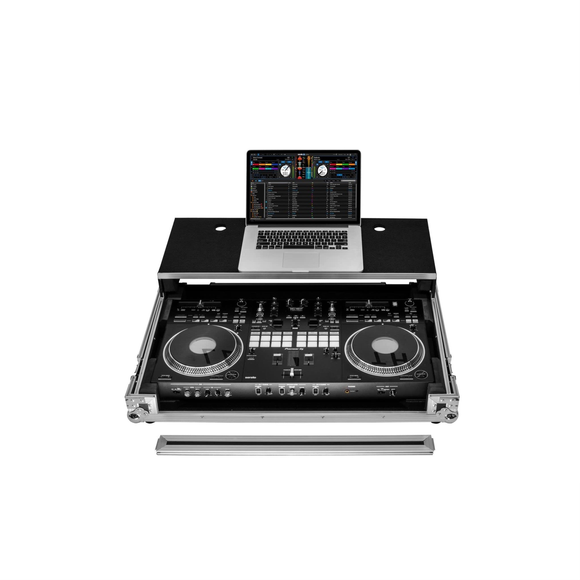 Pioneer Ddj-Rev7 Glide Style Flight Case With Wheels And Laptop Platform