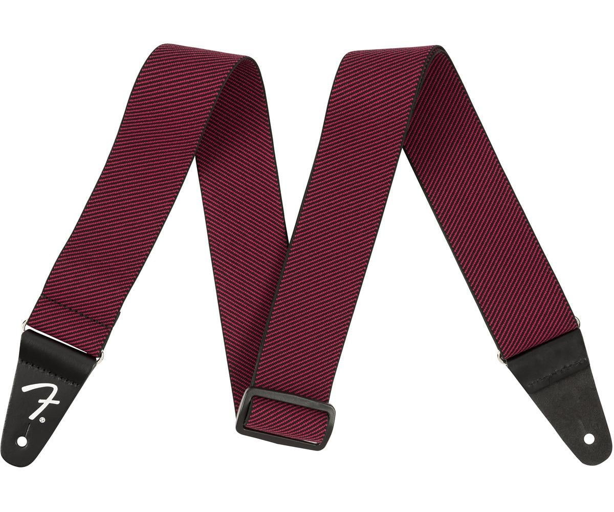 Fender 2 Weighless Tweed Elastic Guitar Strap, Red