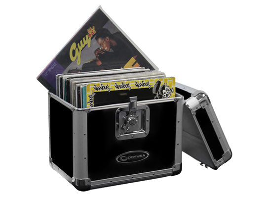 KROM SERIES STACKABLE LP CASE IN BLACK: HOLDS APPROXIMATELY 70 RECORDS