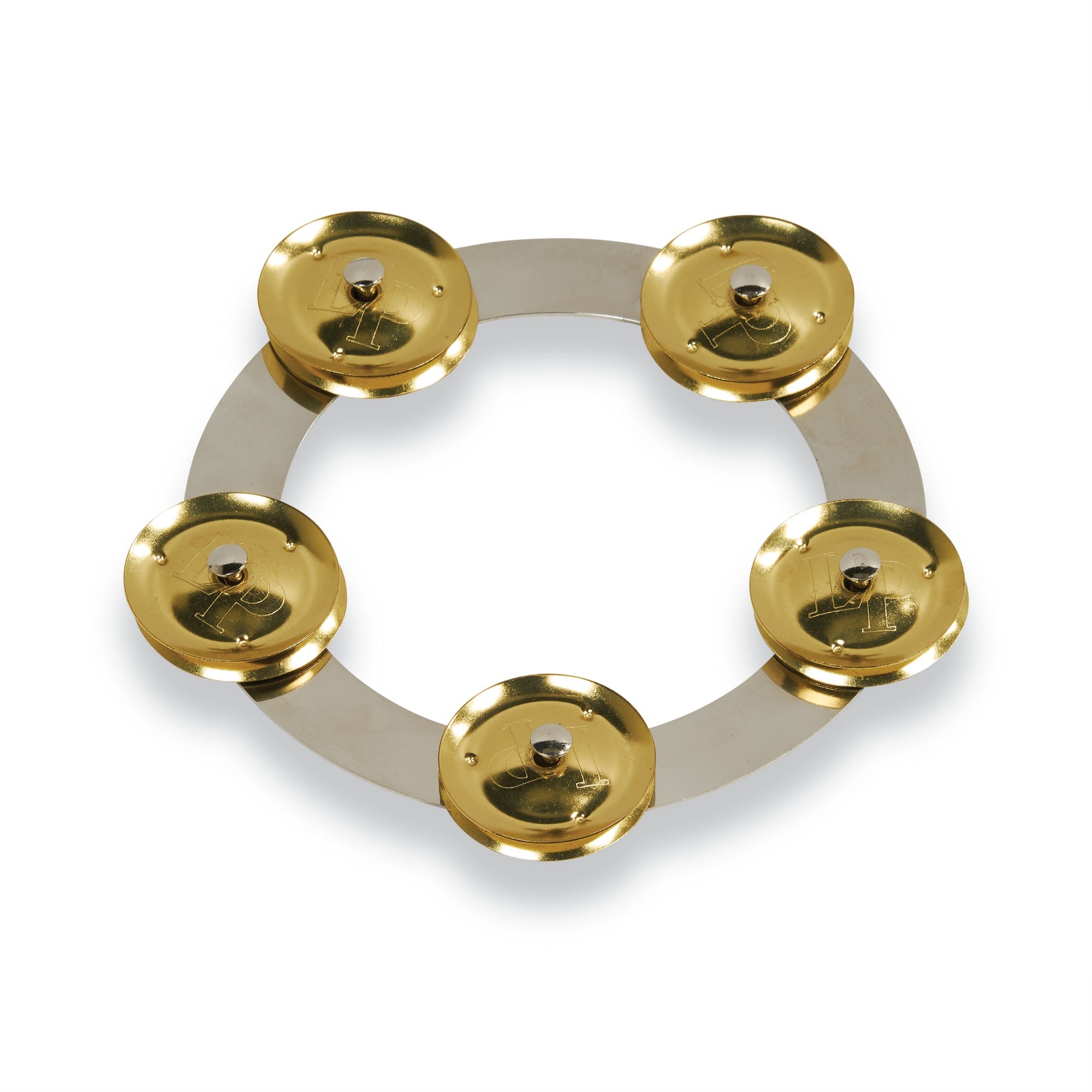 6IN TAMBO-RING STAIN STL W/BRASS JINGLE