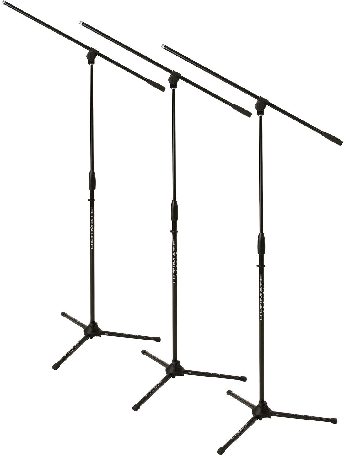 Classic Series Microphone Stand With Three-Way Adjustable Boom Arm And Stable Tripod Base - 3-Pack