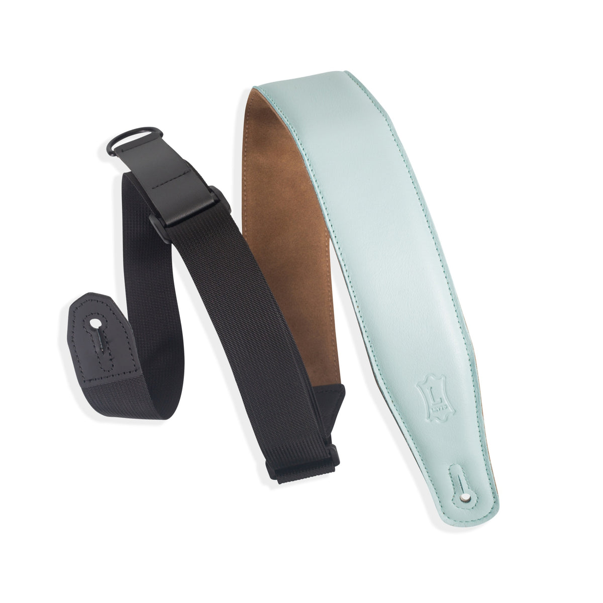 2 1/2 Inch Wide Garment Ripchord Guitar Strap / Light Blue, Aqua
